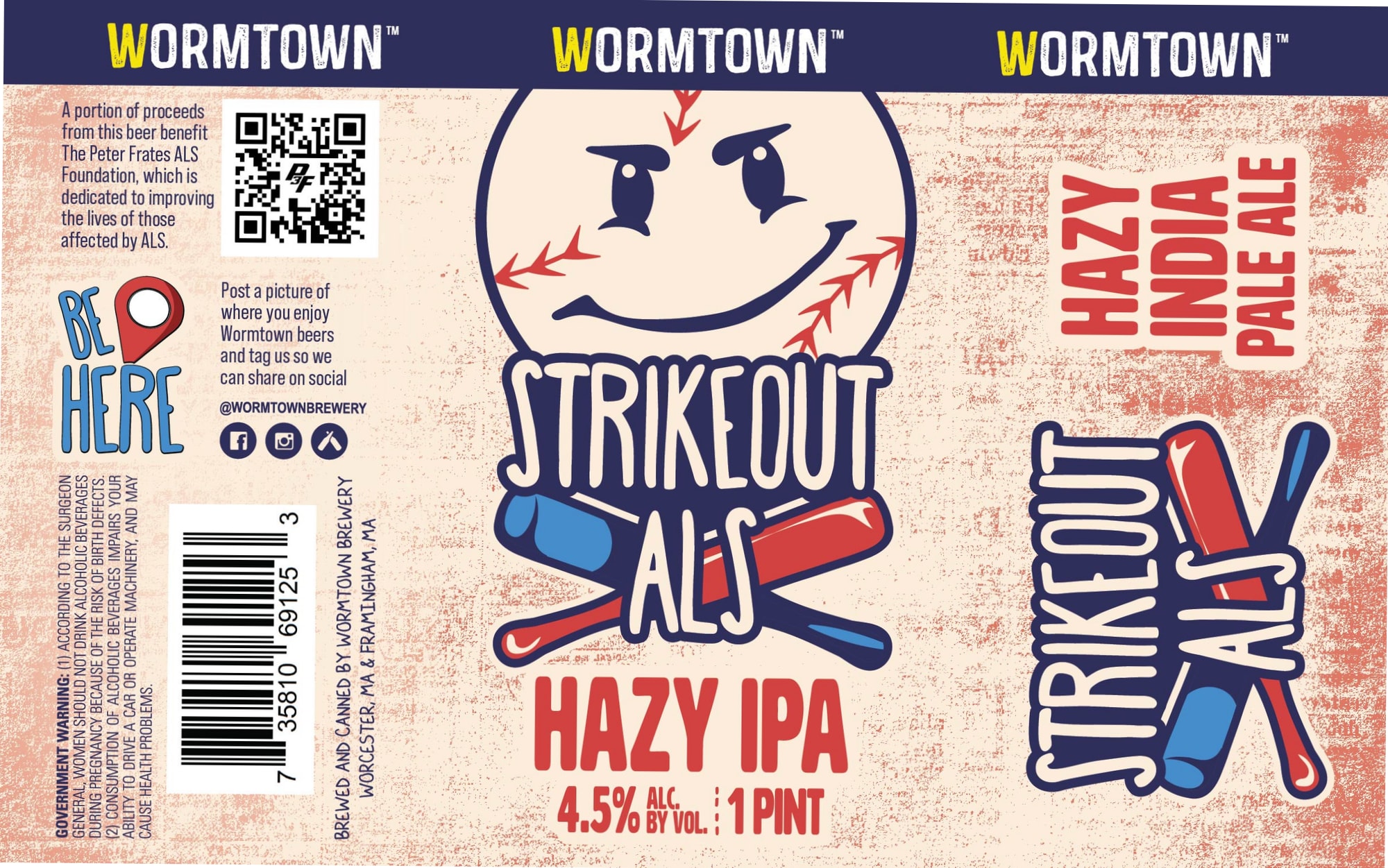 Strikeout ALS by Wormtown Brewery - beer label