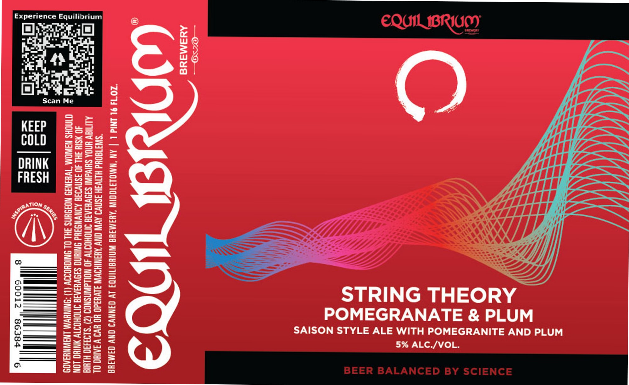 String Theory Pomegranate & Plum by Equilibrium Brewery - beer label