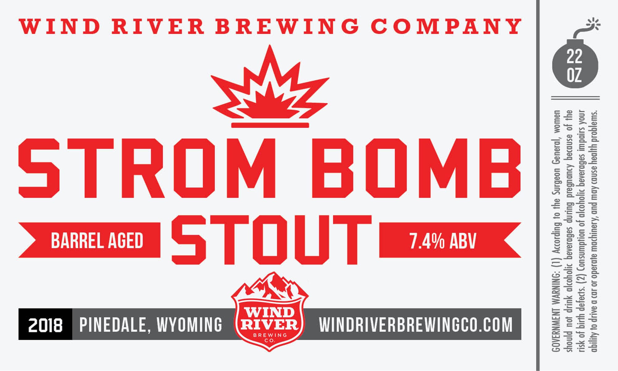 Strom Bomb by Wind River Brewing Company - beer label