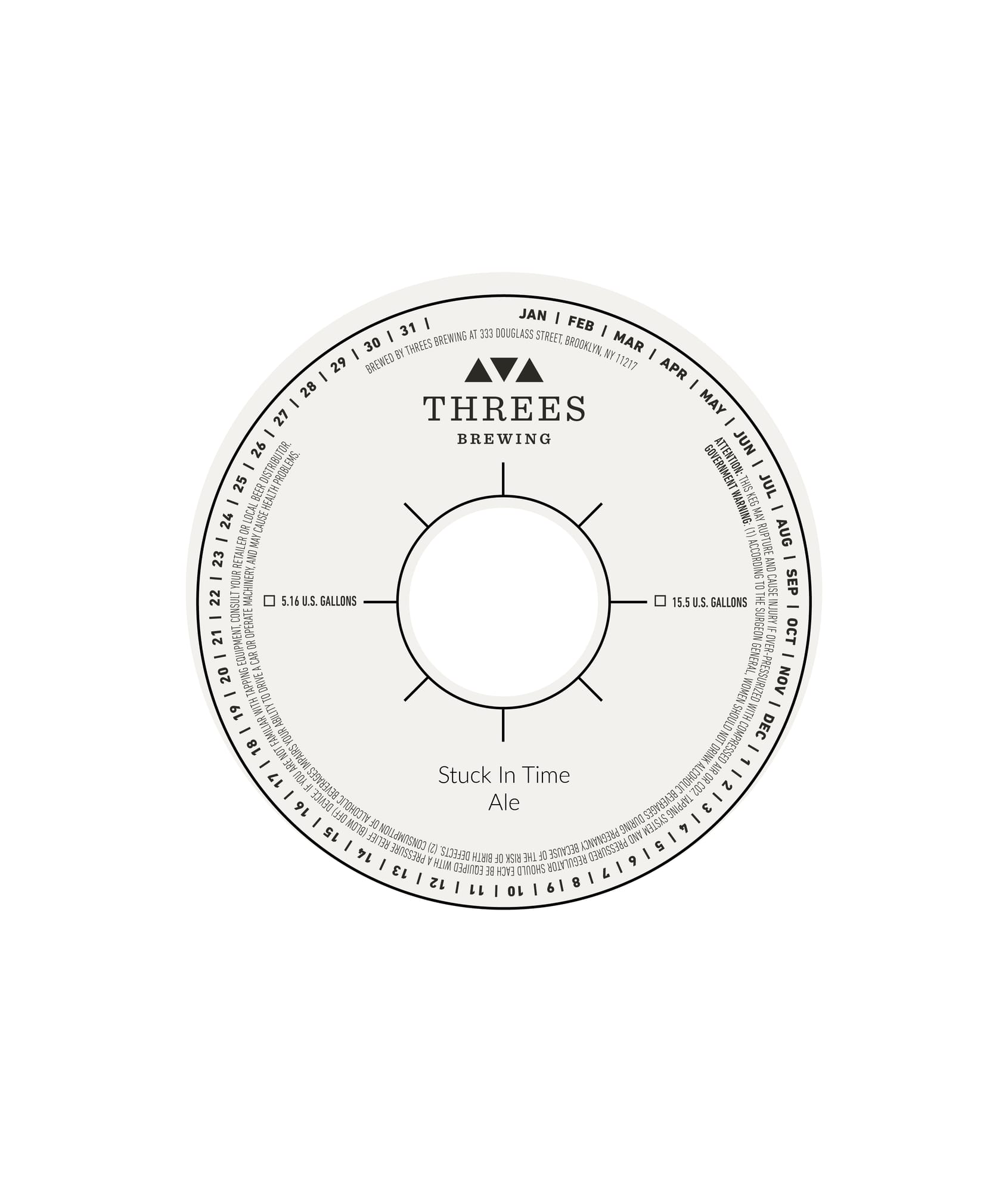 Stuck in Time by Threeas Brewing - beer label