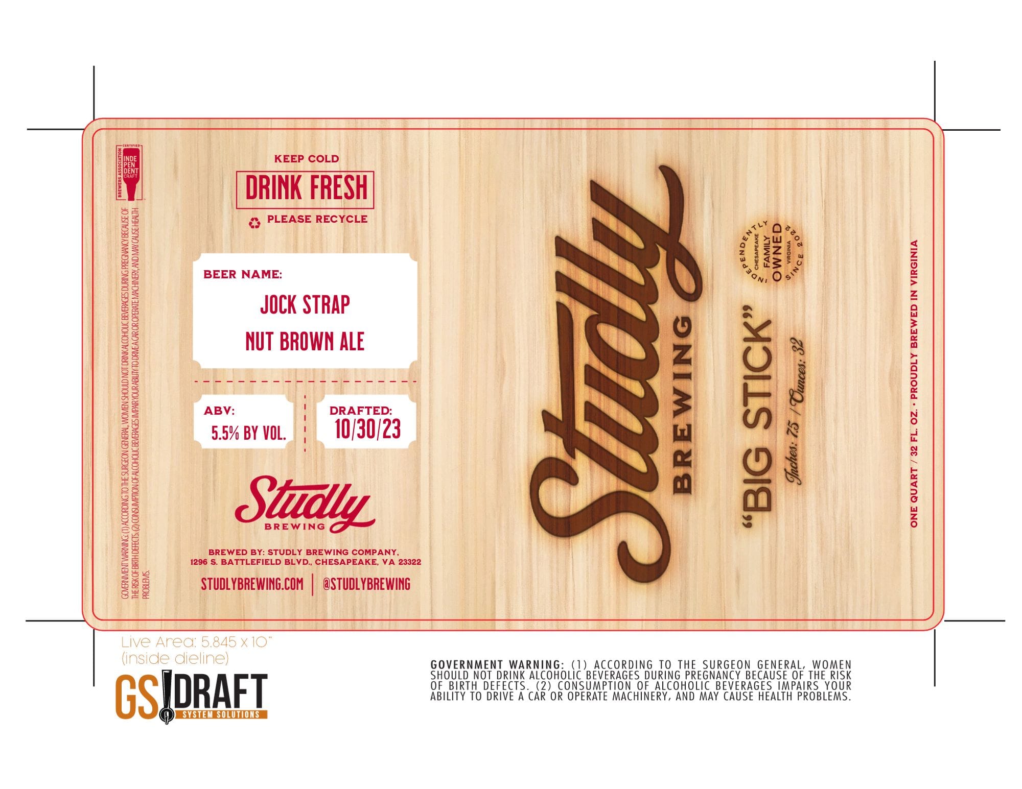 Jock Strap by Study Brewing - beer label