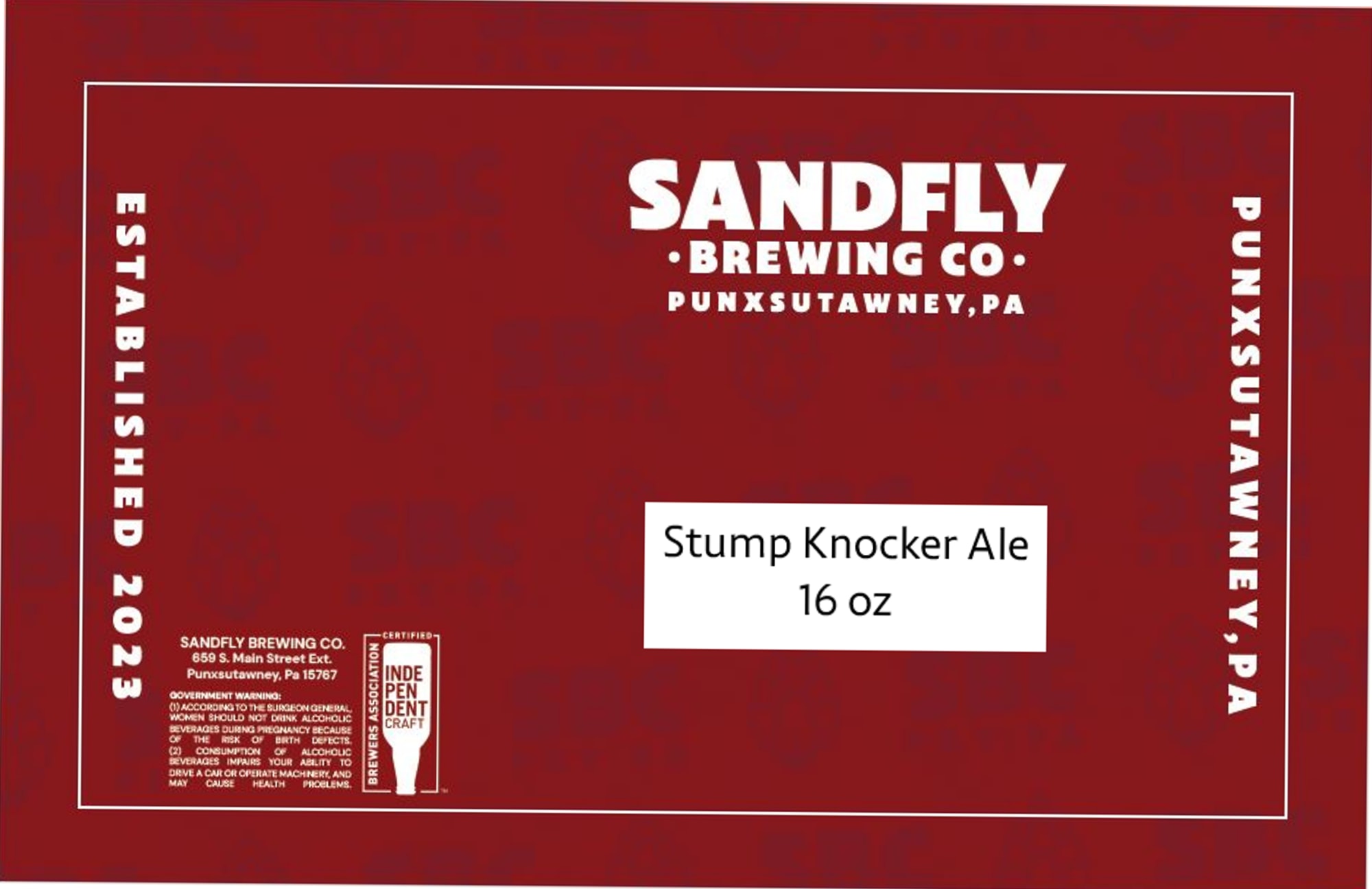 Stump Knocker Ale by Sandfly Brewing Co. - beer label