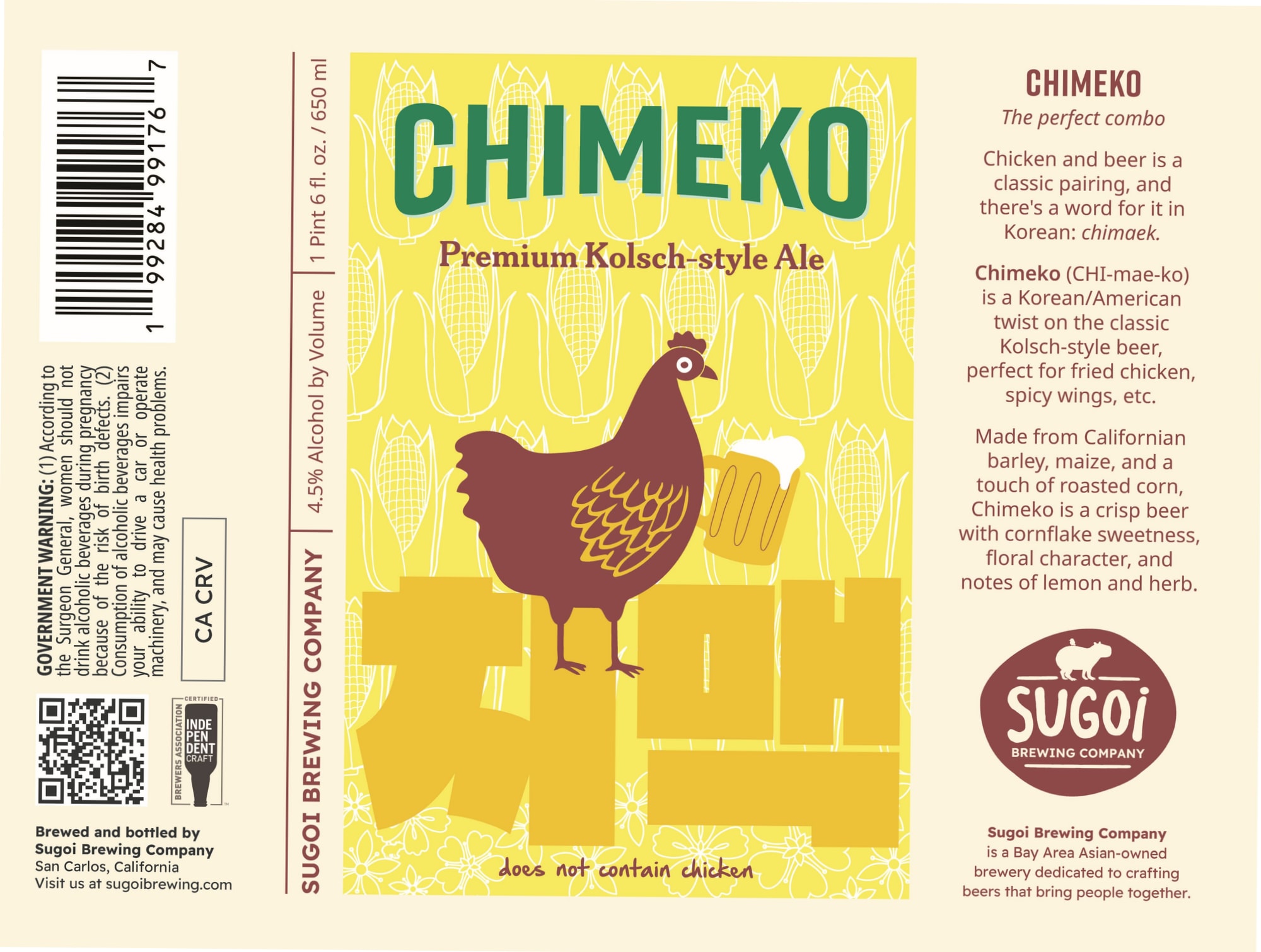 Chiméko by Sugoi Brewing Company - beer label