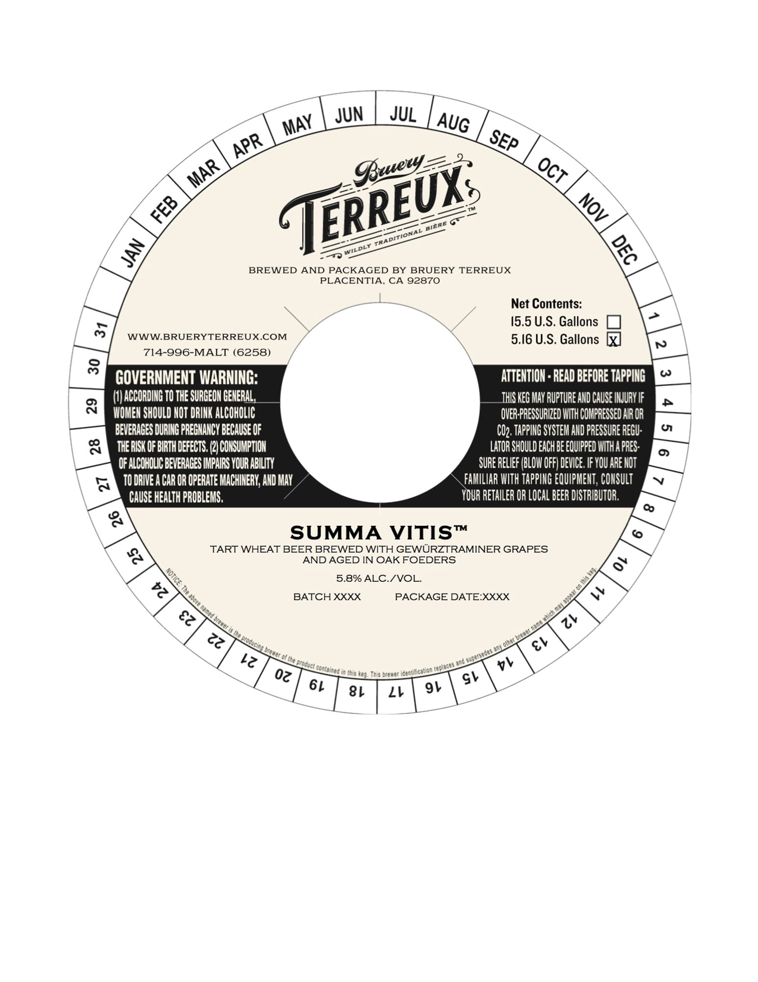 Summa Vitis by Bruery Terreux - beer label
