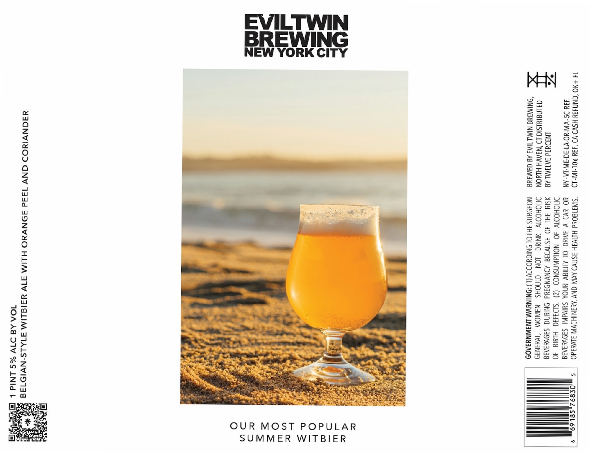 Summer Witbier by Evil Twin Brewing - beer label