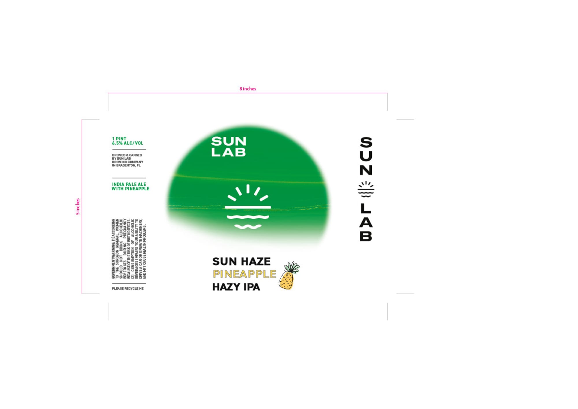 Sun Haze Pineapple Hazy IPA by Sun Lab - beer label
