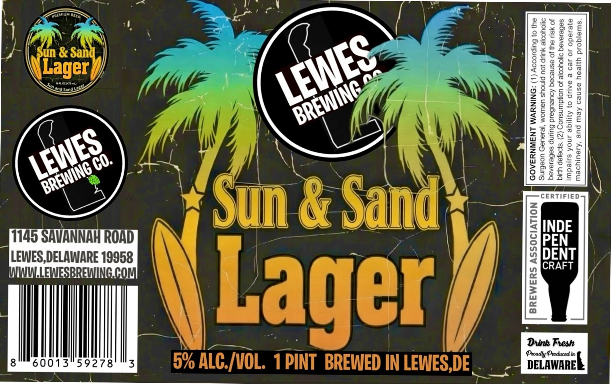 Sun & Sand Lager by Lewes Brewing Co. - beer label