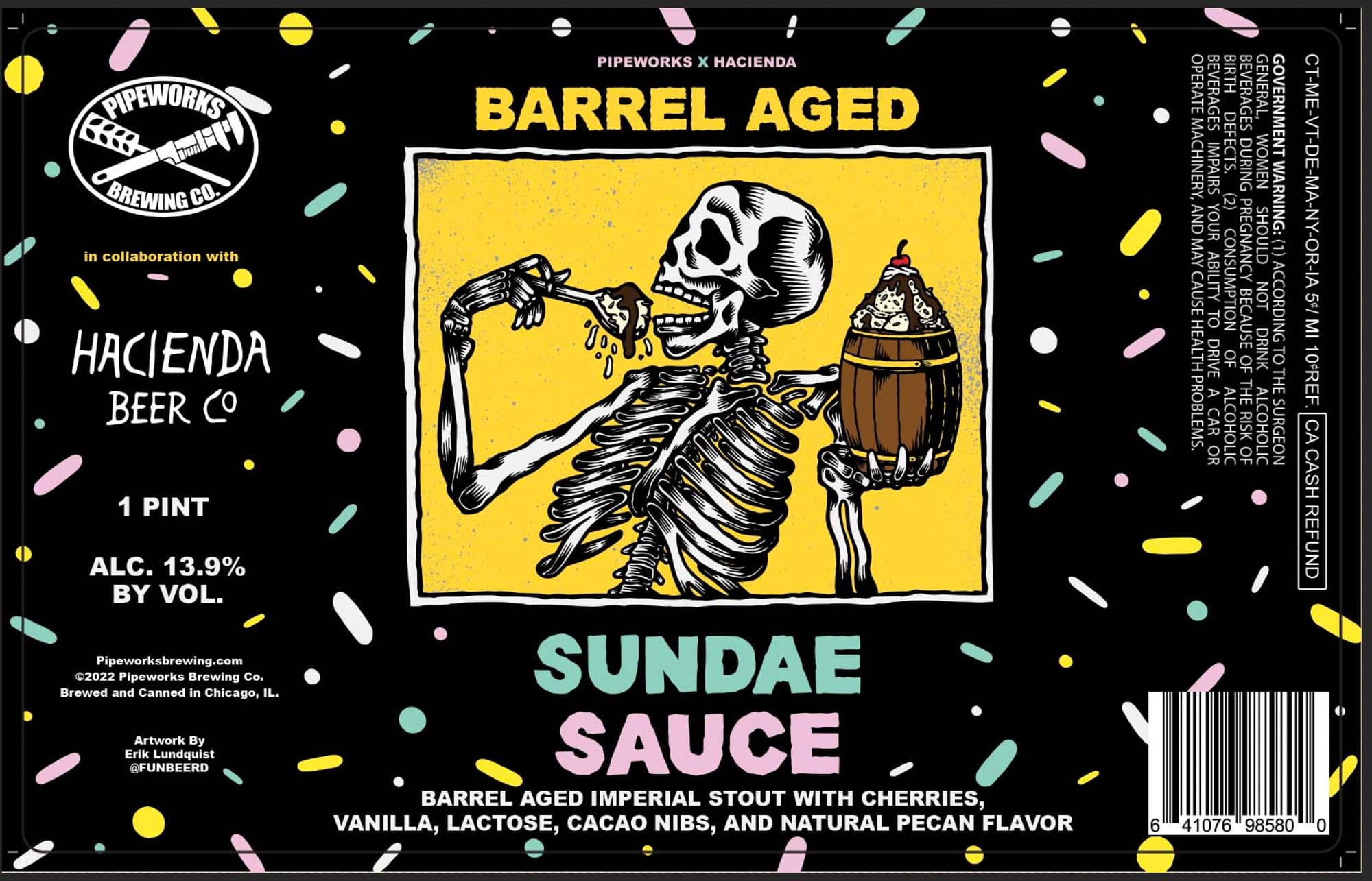Sundae Sauce by Pipeworks Brewing Co. - beer label