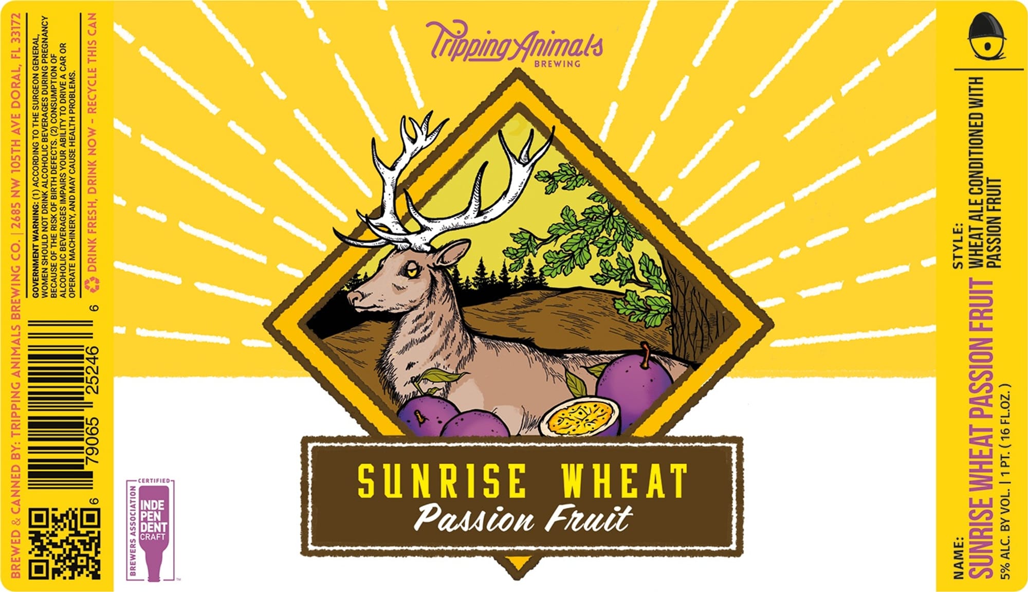 Sunrise Passion Fruit by Tripping Animals Brewing - beer label