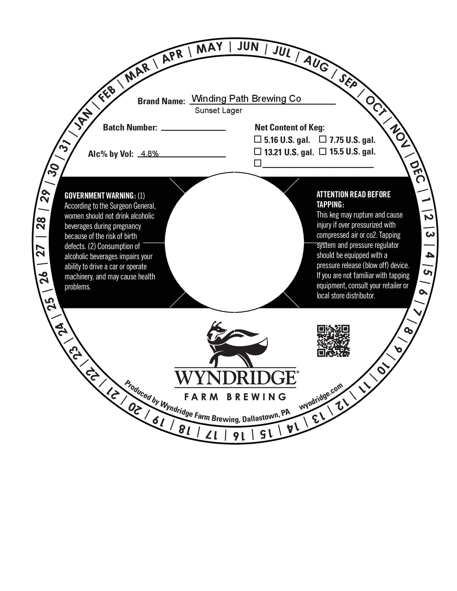 Sunset Lager by Wyndridge Farm Brewing - beer label