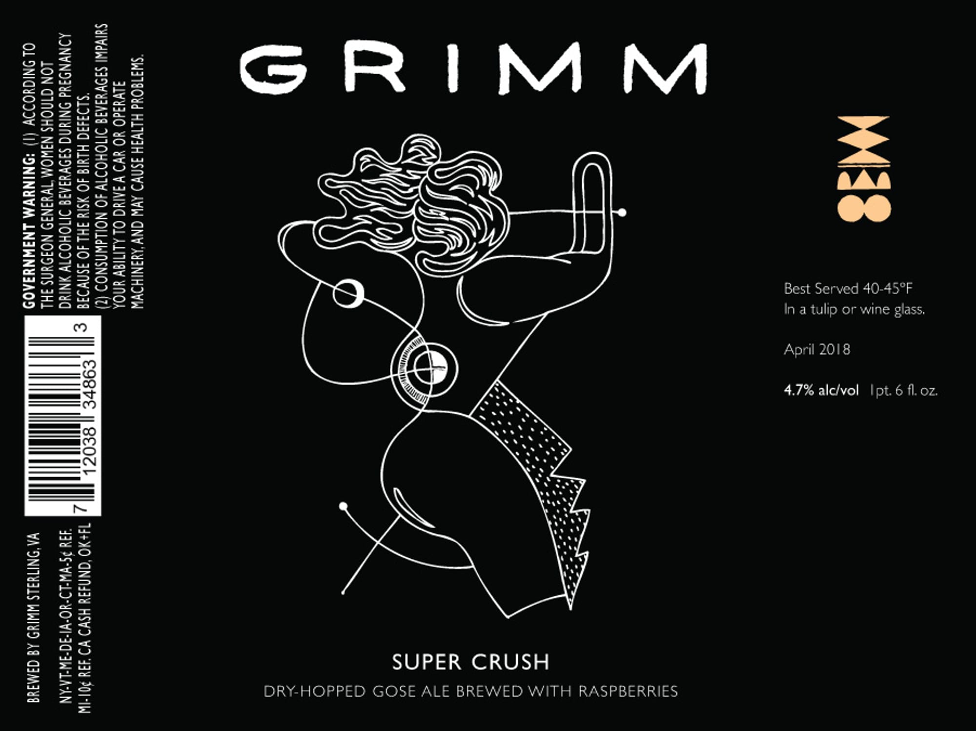 Super Crush by Grimm Artisanal Ales - beer label