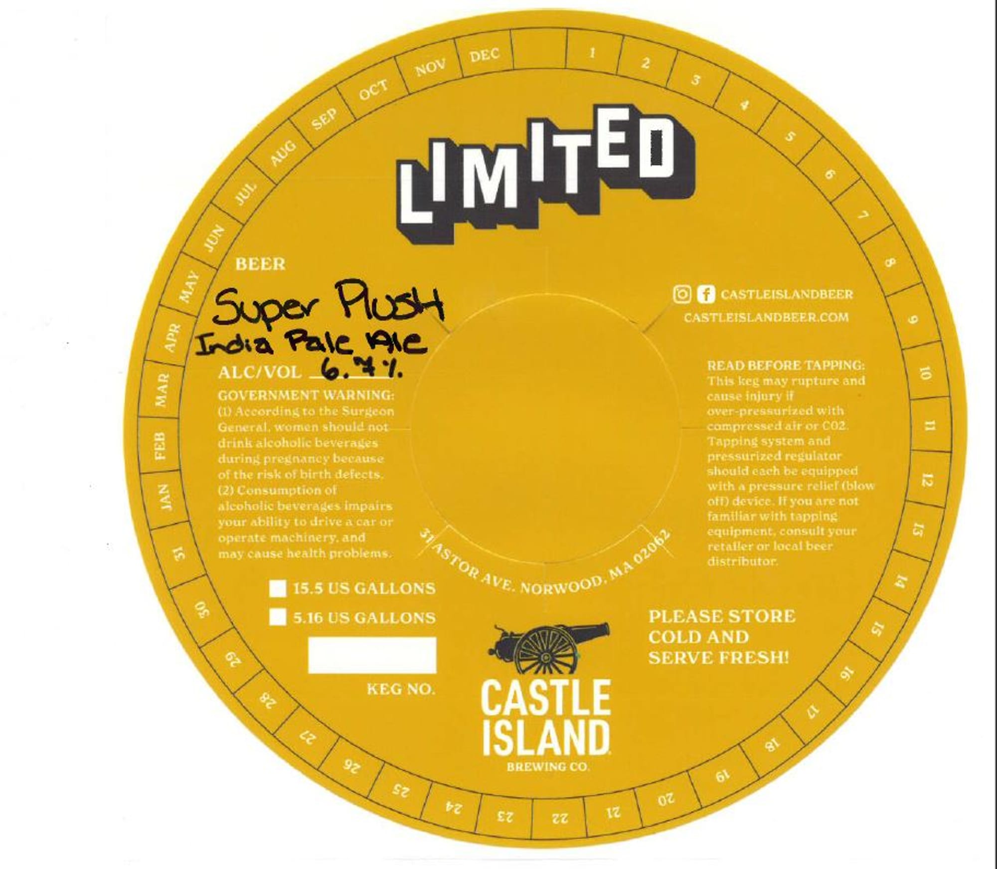 Super Plush by Castle Island Brewing Co. - beer label