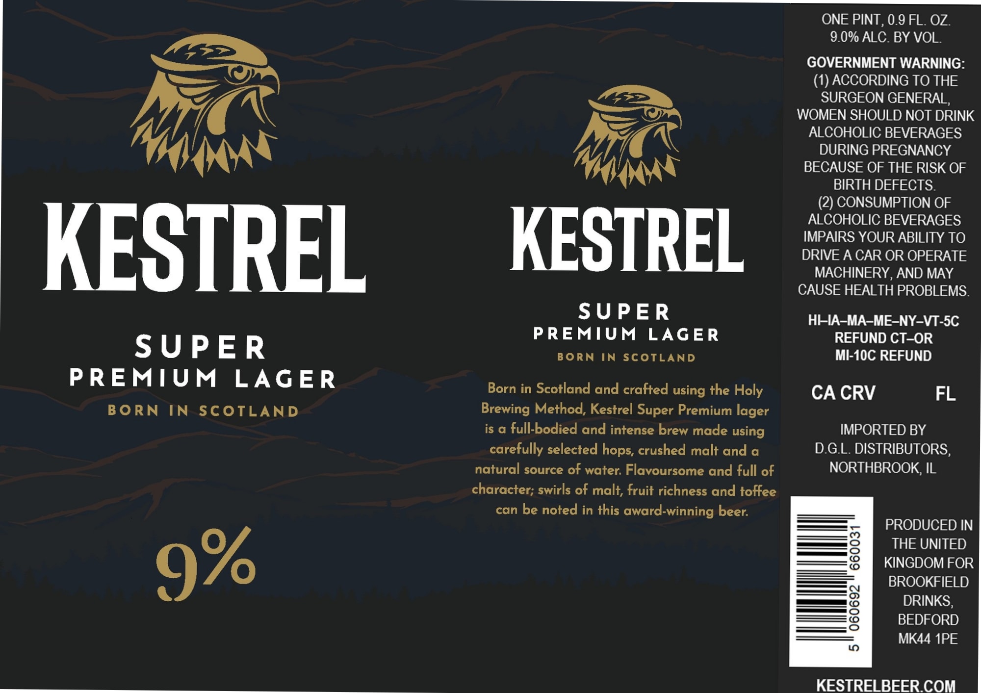 Super Premium Lager by Kestrel Beer - beer label