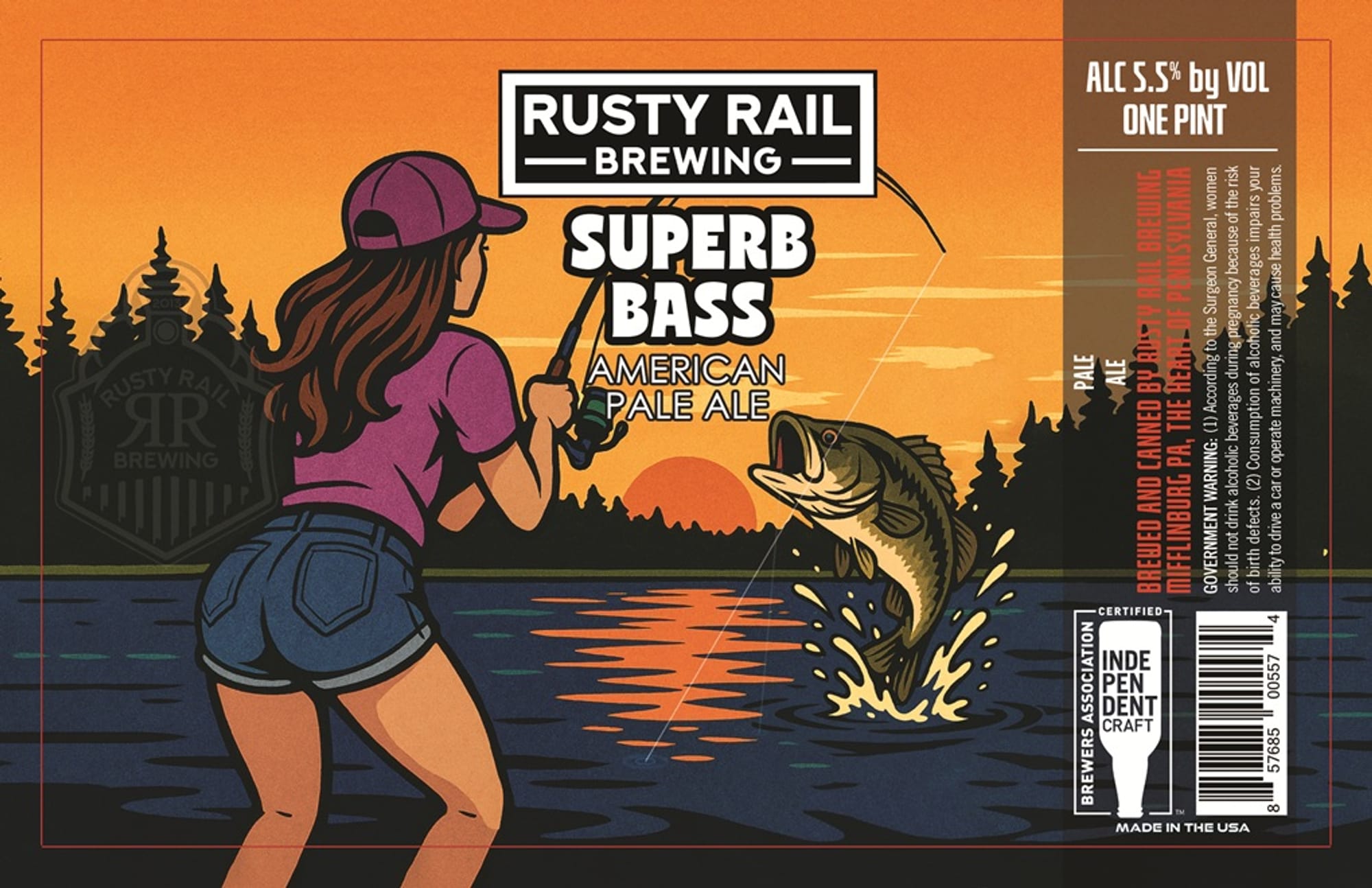 Superb Bass by Rusty Rail Brewing - beer label