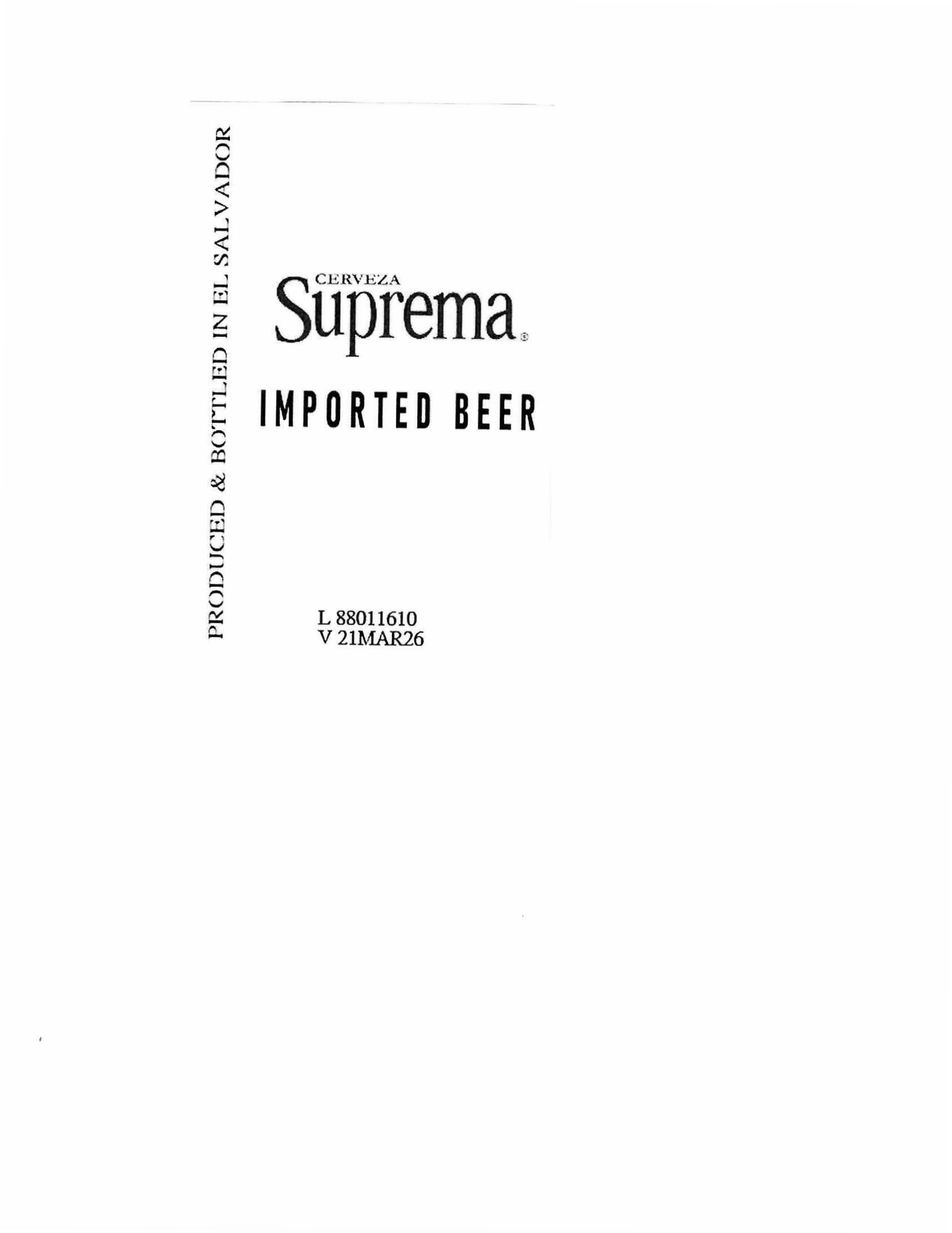 Suprema by CERVEZA Suprema - beer label