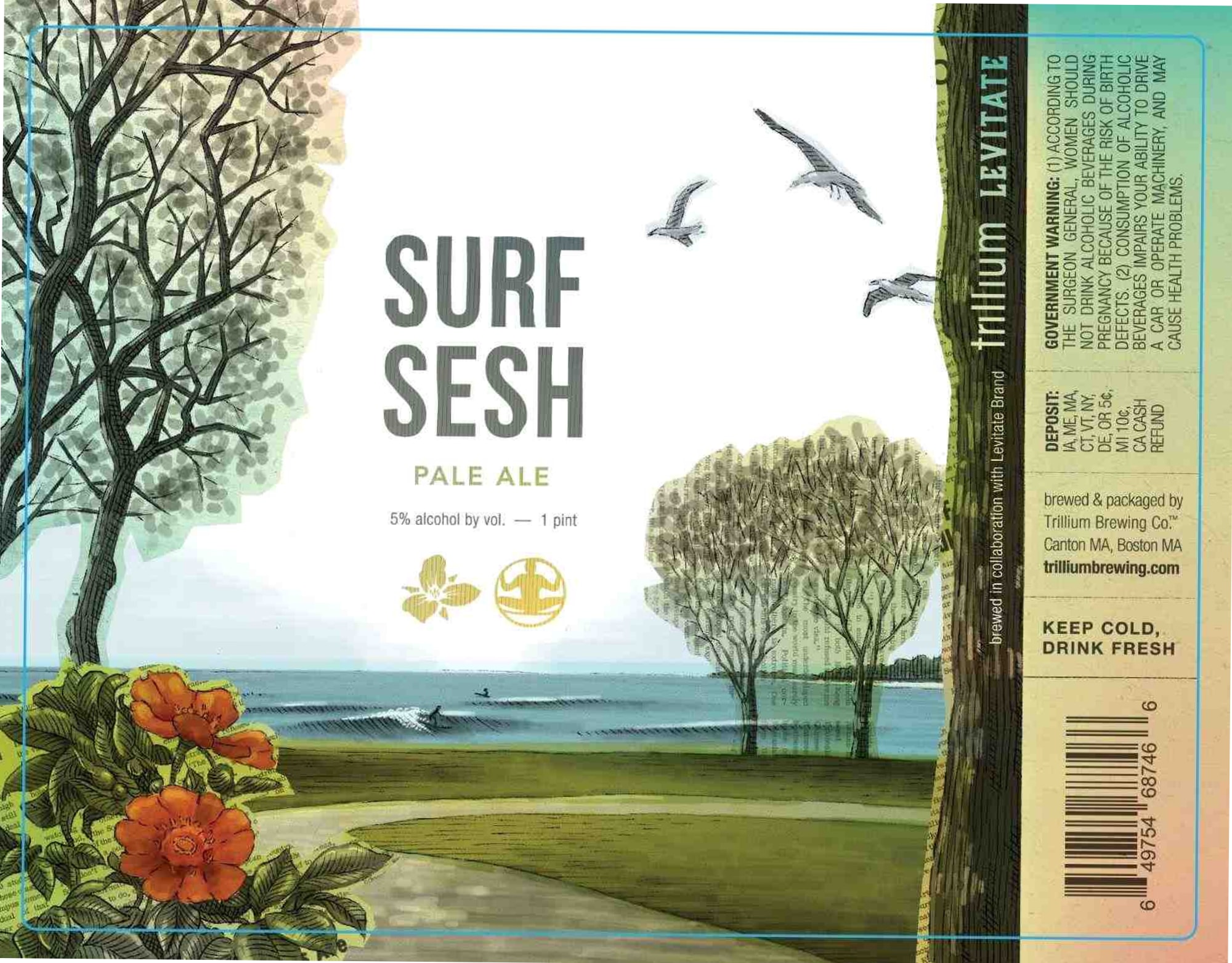 Surf Sesh by Trillium Brewing Co. - beer label