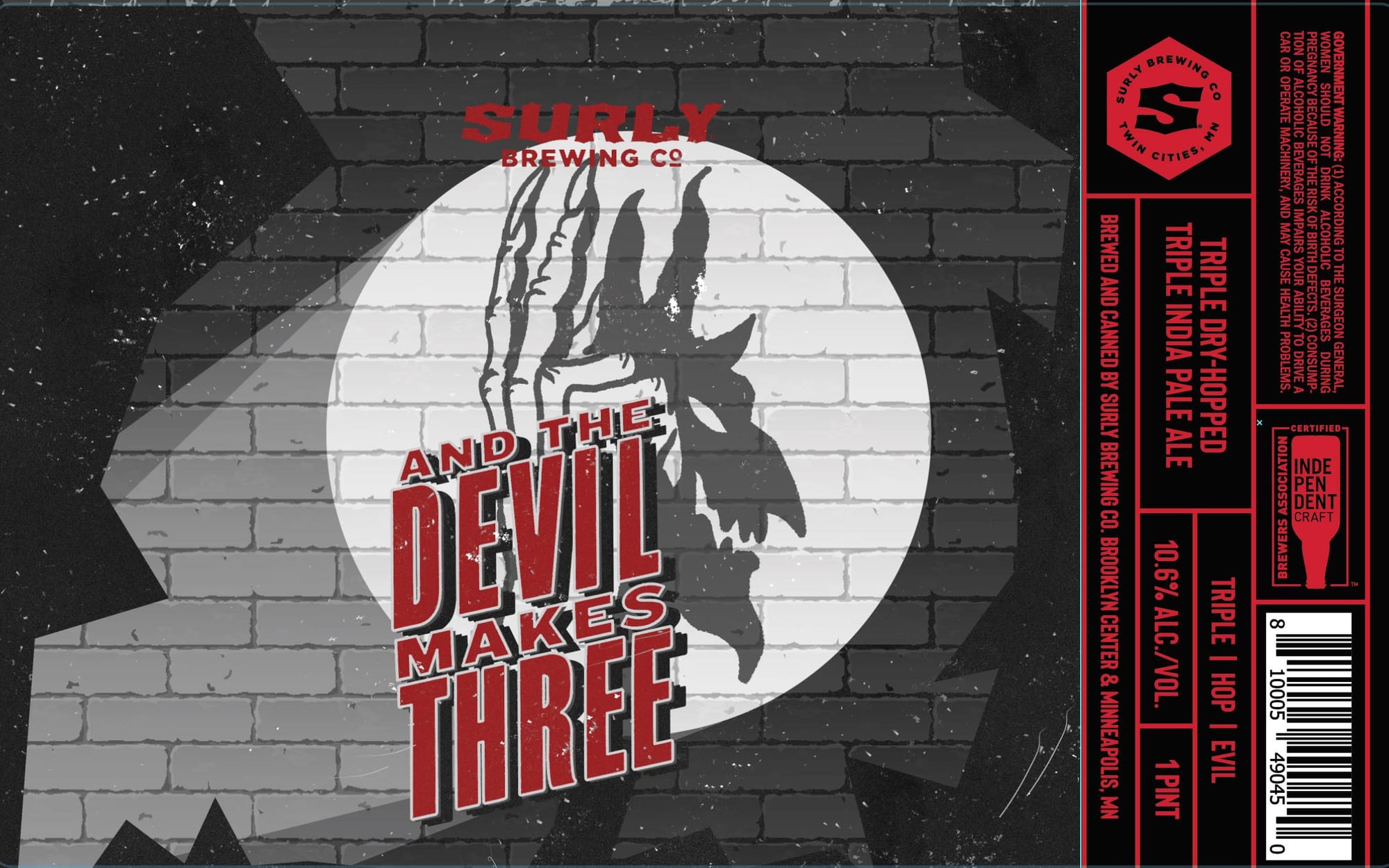 And The Devil Makes Three by Surly Brewing Co. - beer label
