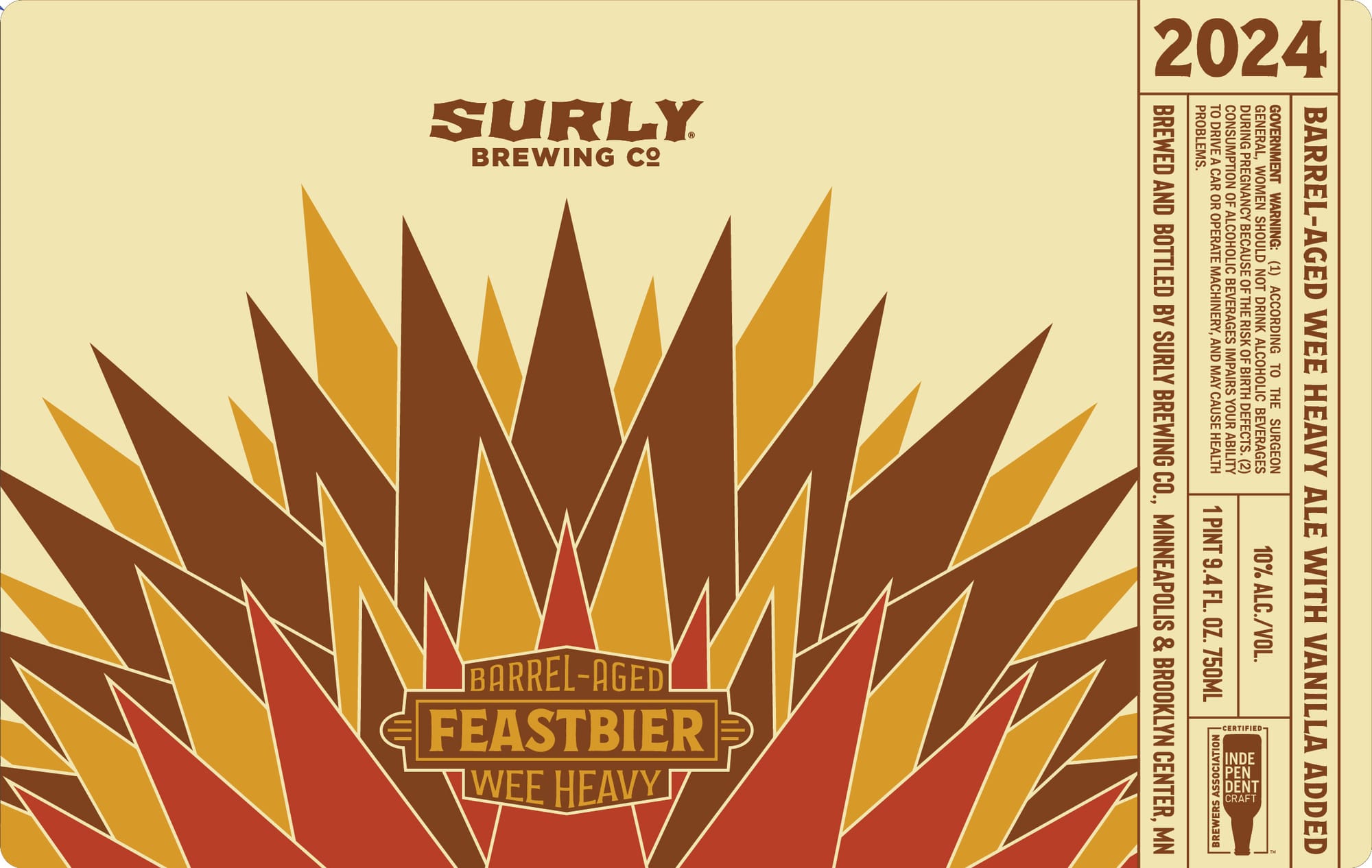 Barrel-Aged Feastbier Wee Heavy by Surly Brewing Co. - beer label