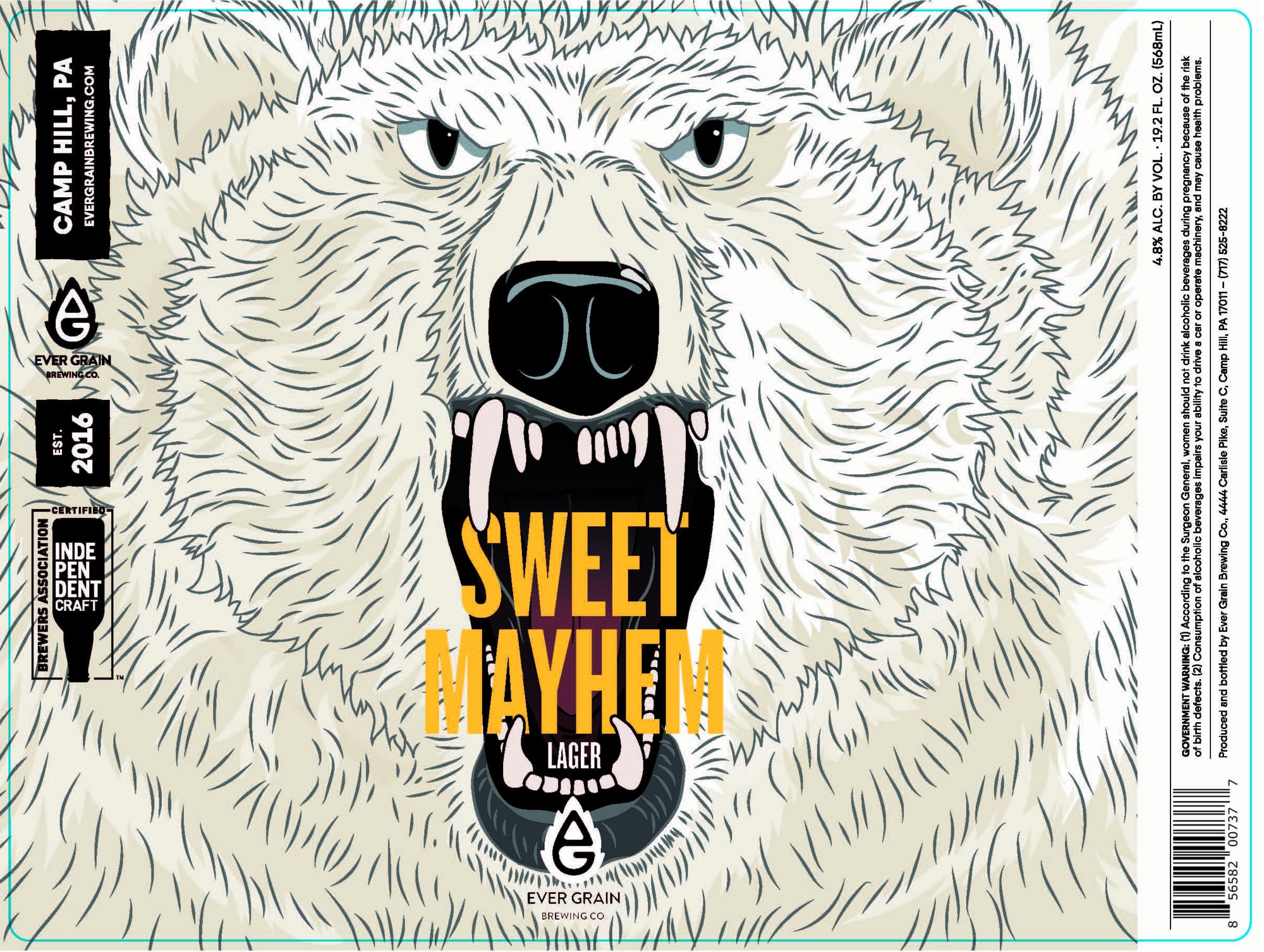 Sweet Mayhem Lager by EverGrain Brewing Co. - beer label