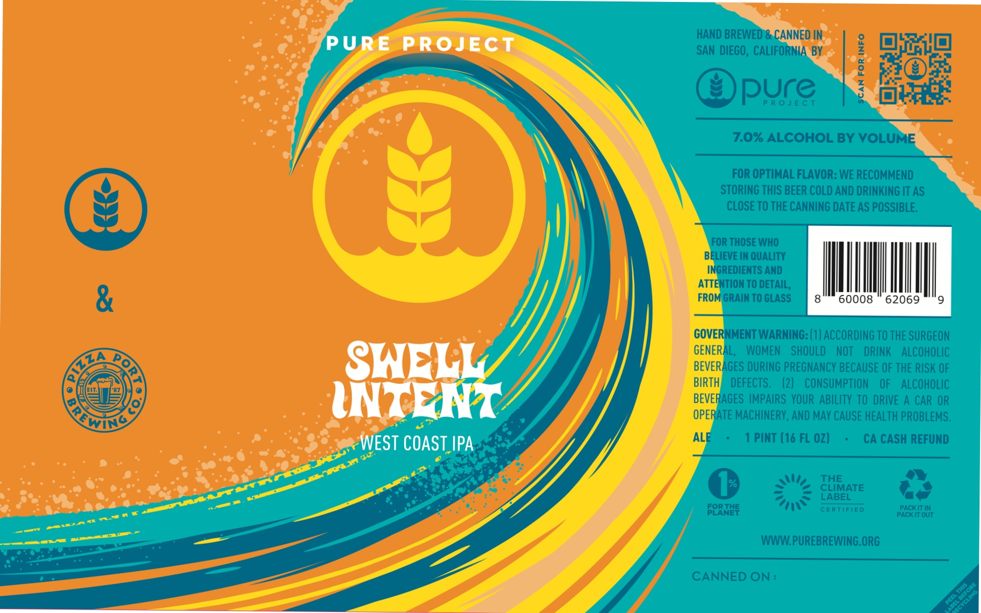 Swell Intent by Pure Project - beer label