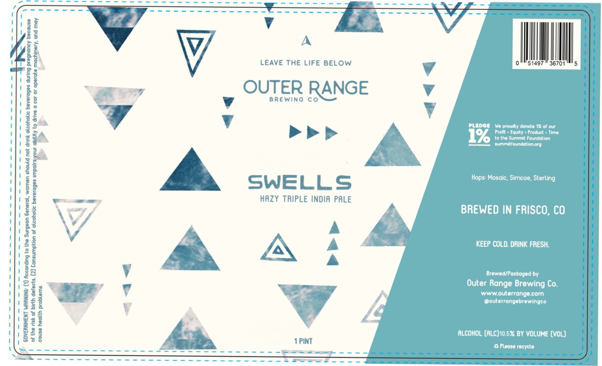 Swells by Outer Range Brewing Co. - beer label