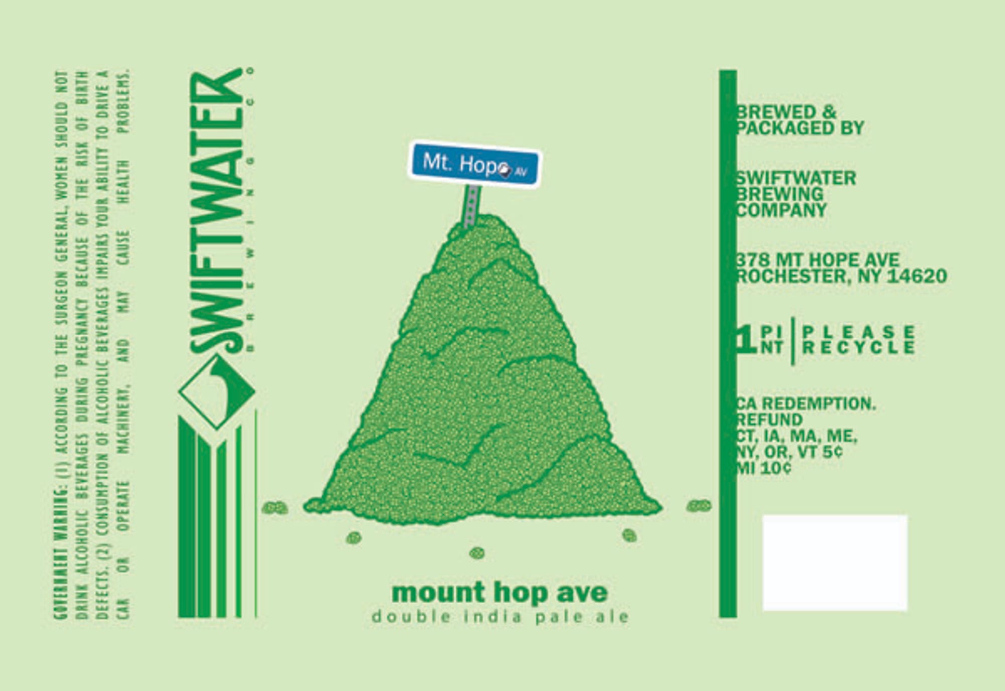 Mount Hop Ave by Swiftwater Brewing Company - beer label