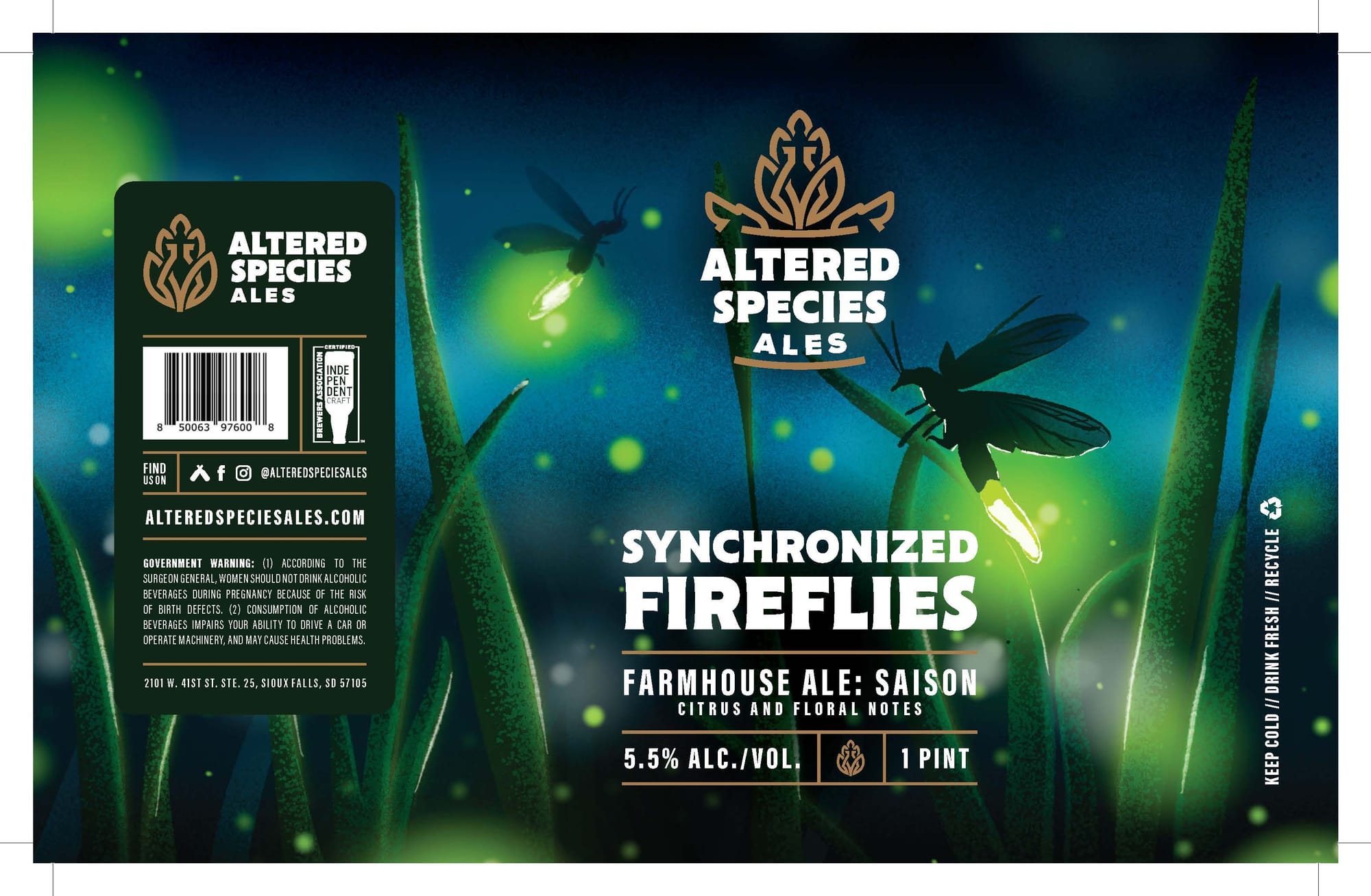 Synchronized Fireflies by Altered Species Ales - beer label