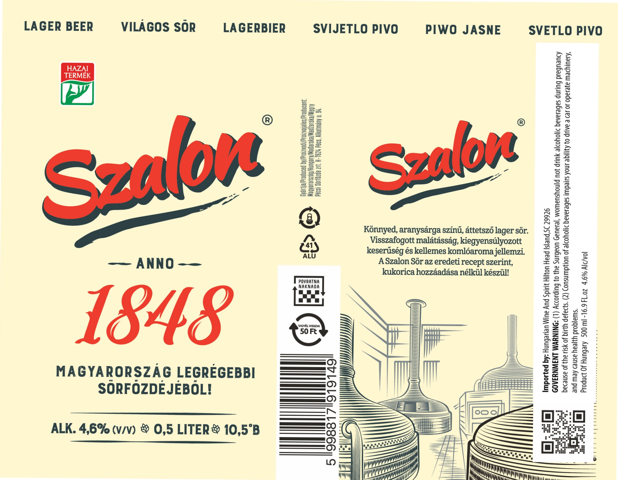 Szalon by Dreher - beer label