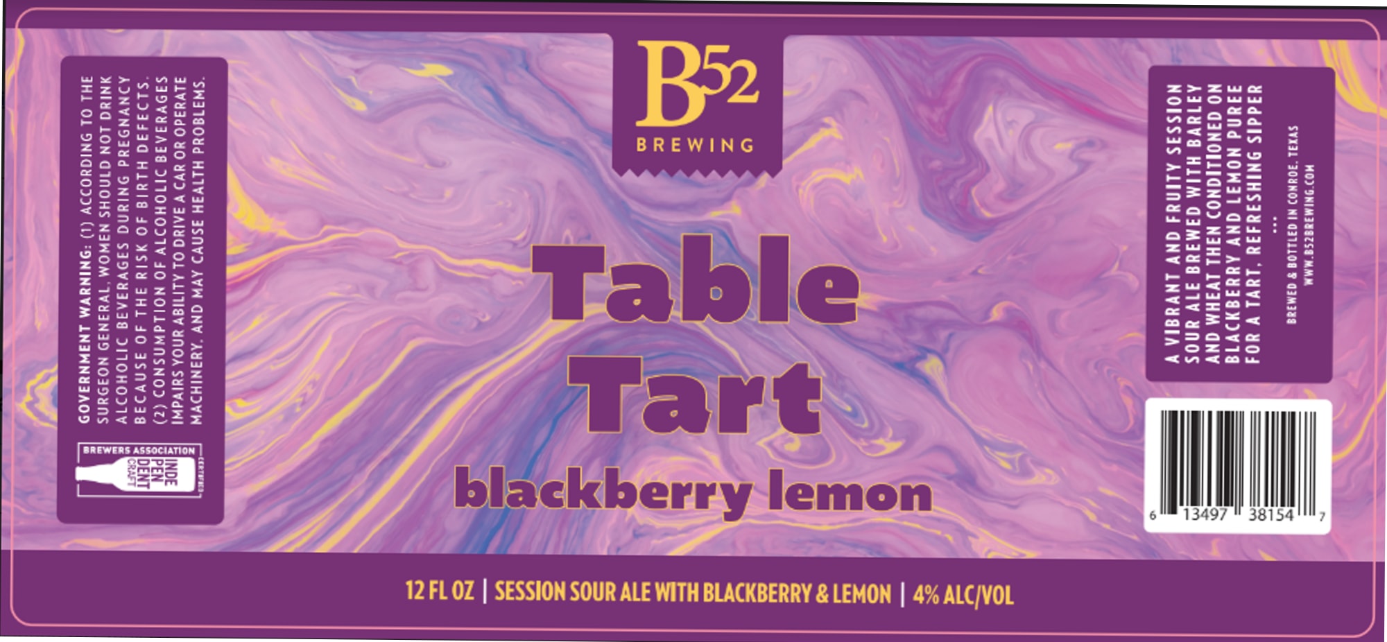 Table Tart by B52 Brewing - beer label