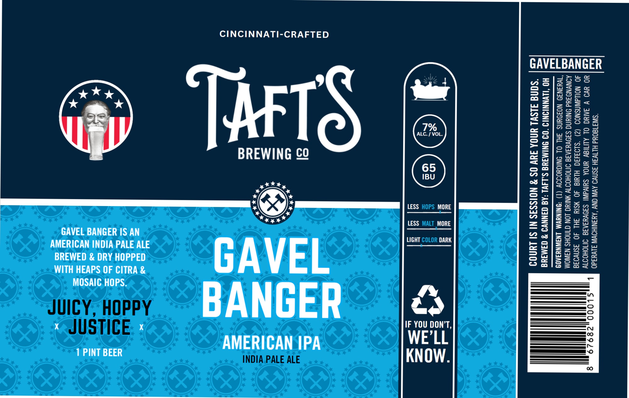 Gavel Banger by Taft's Brewing Co. - beer label