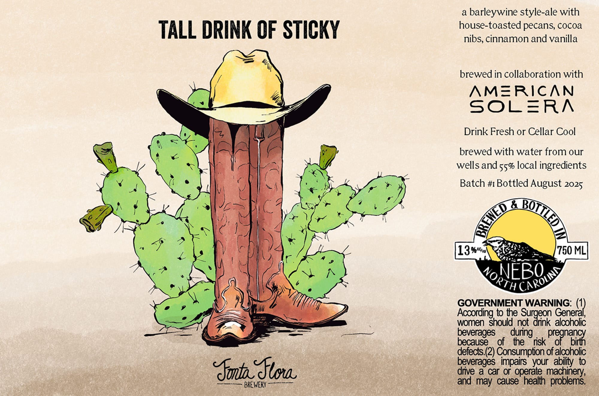Tall Drink of Sticky by Nebo Brewery - beer label