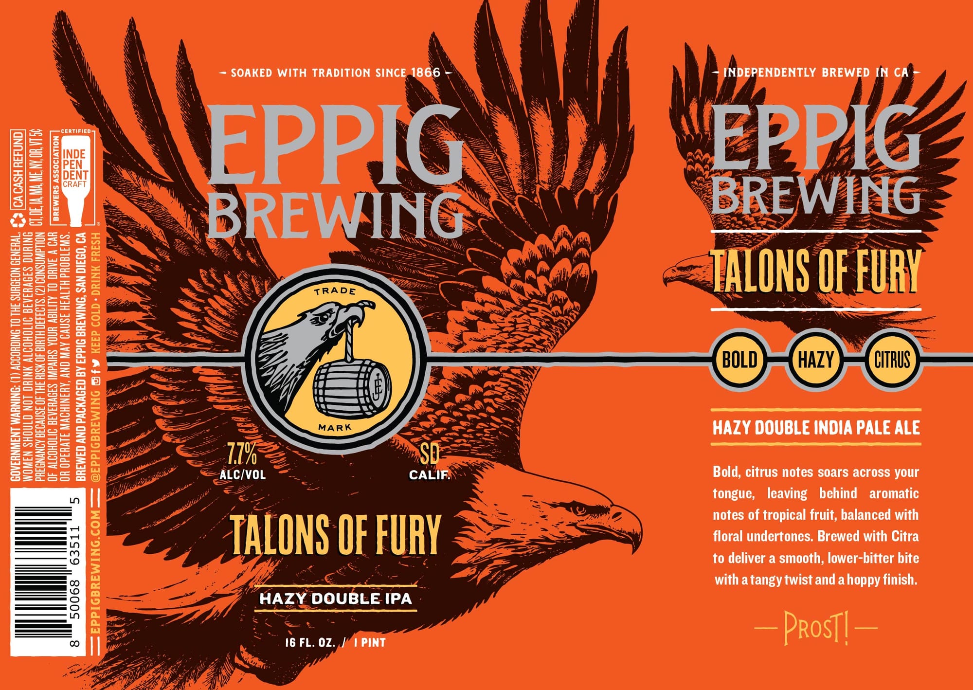 Talons of Fury by Eppig Brewing - beer label
