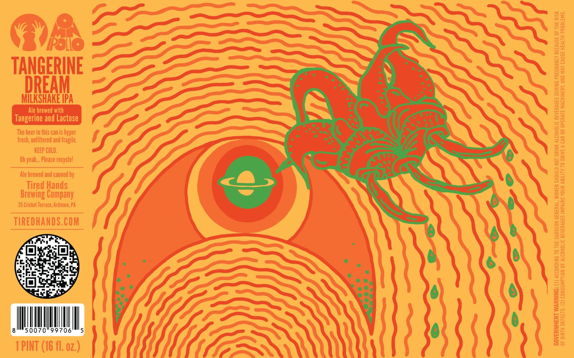 Tangerine Dream by Tired Hands Brewing Company - beer label