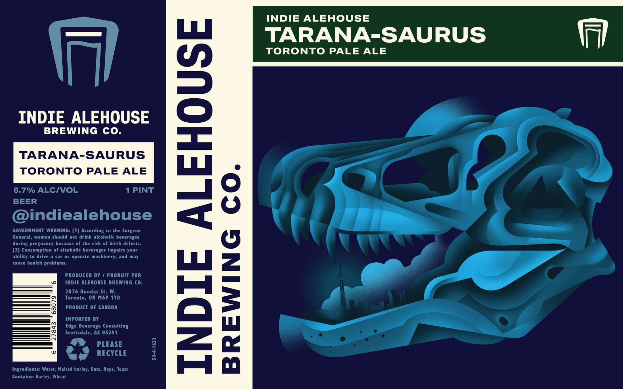 Tarana-Saurus by Indie Alehouse Brewing Co. - beer label
