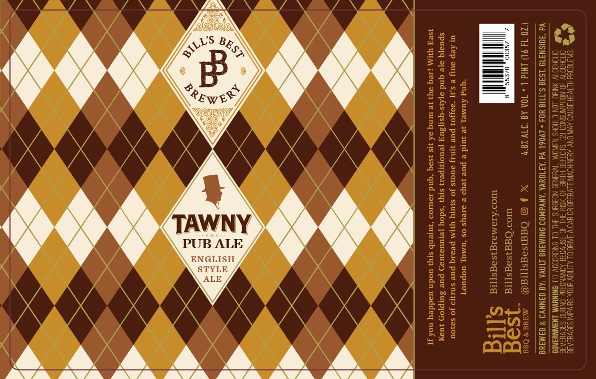 Tawny Pub Ale by Bill's Best Brewery - beer label