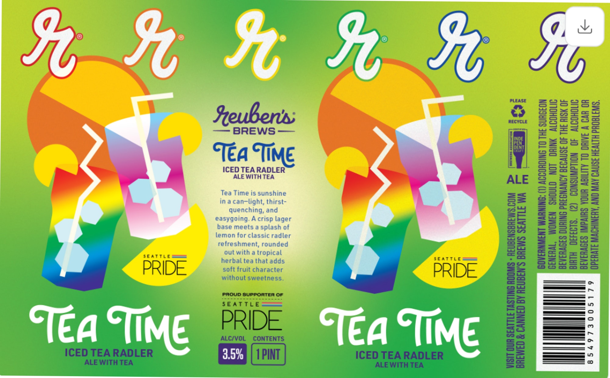 Tea Time by Reuben's Brews - beer label