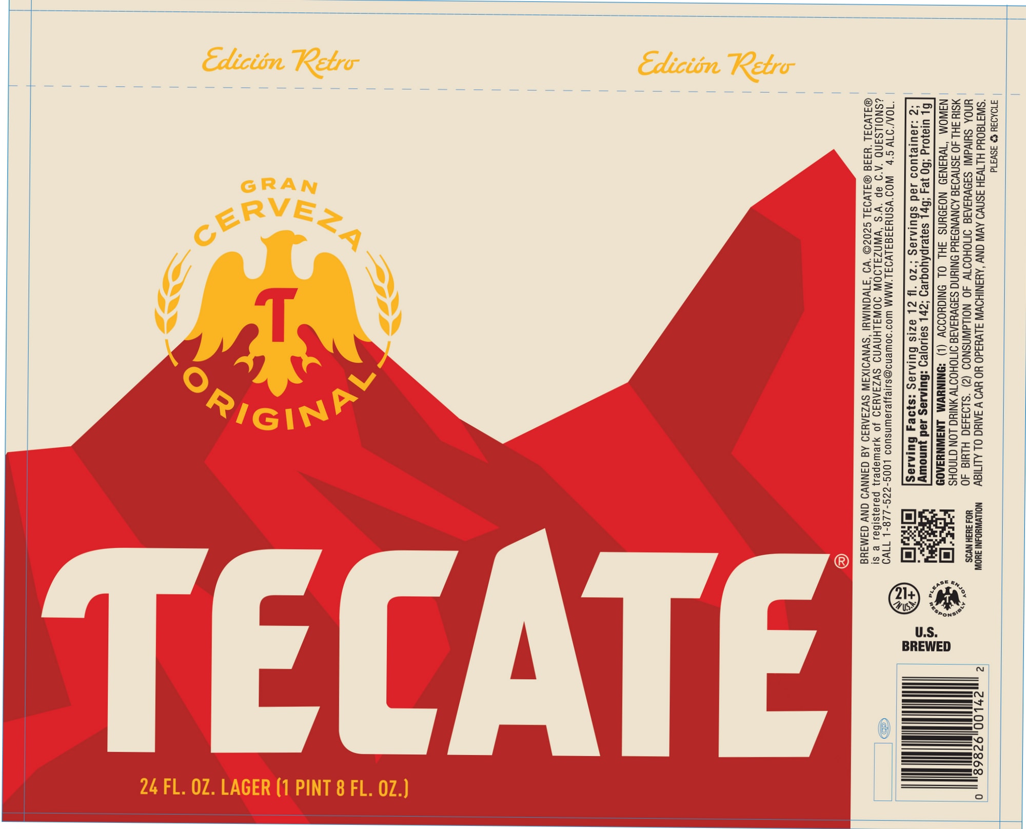 Tecate Original by Cuauhtémoc Moctezuma - beer label