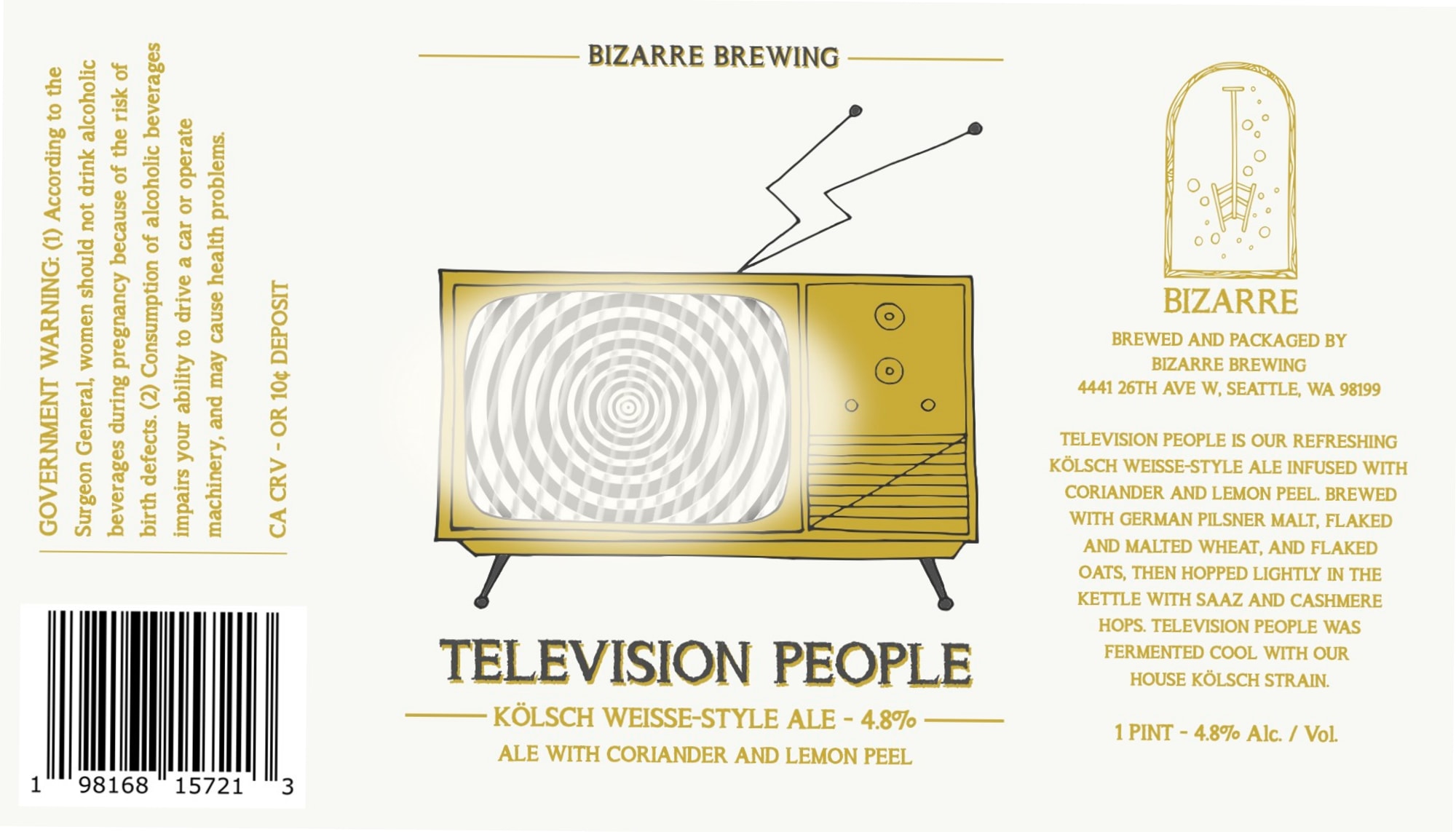 Television People by Bizarre Brewing - beer label