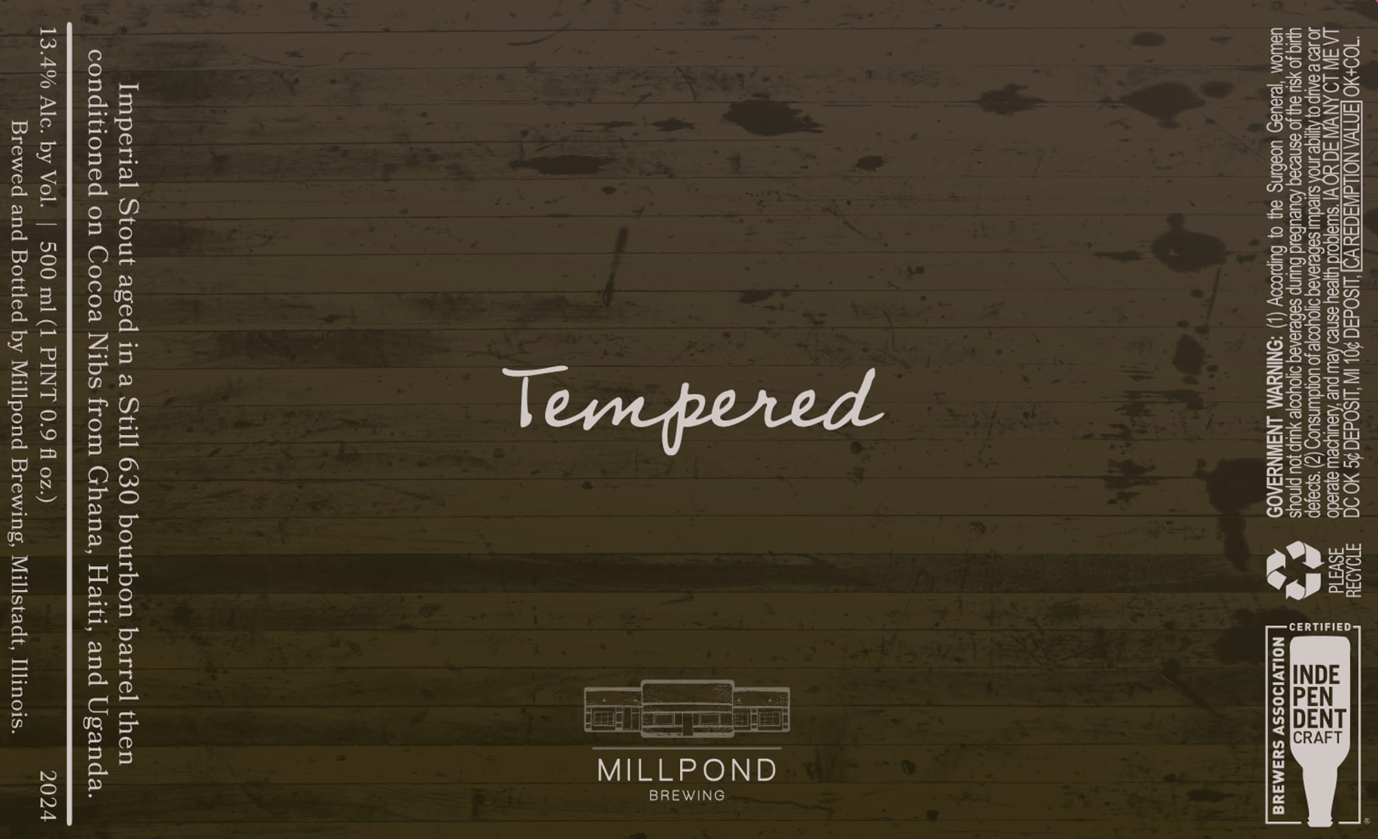 Tempered by Millpond Brewing - beer label
