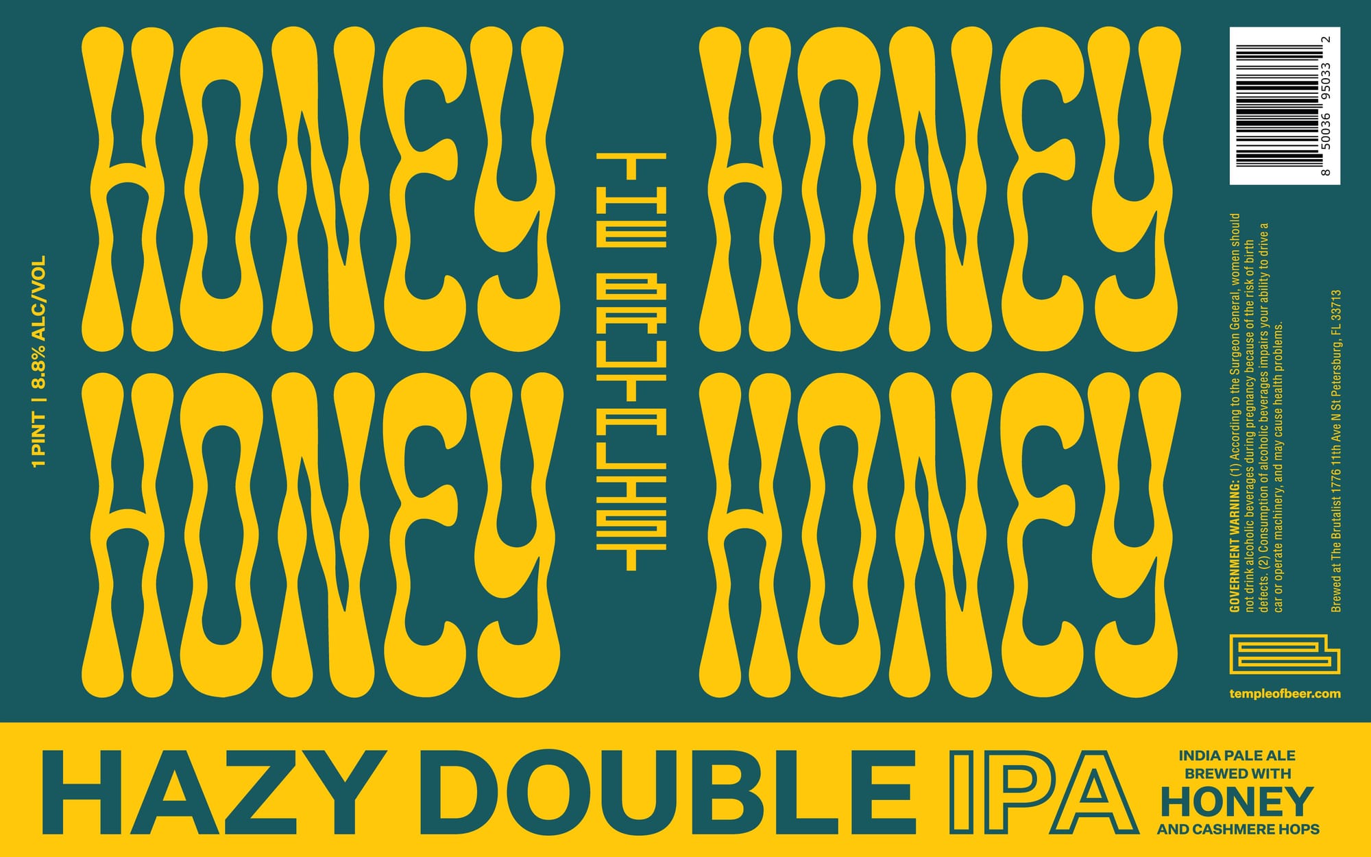Honey Honey by Temple Brewing Company - beer label