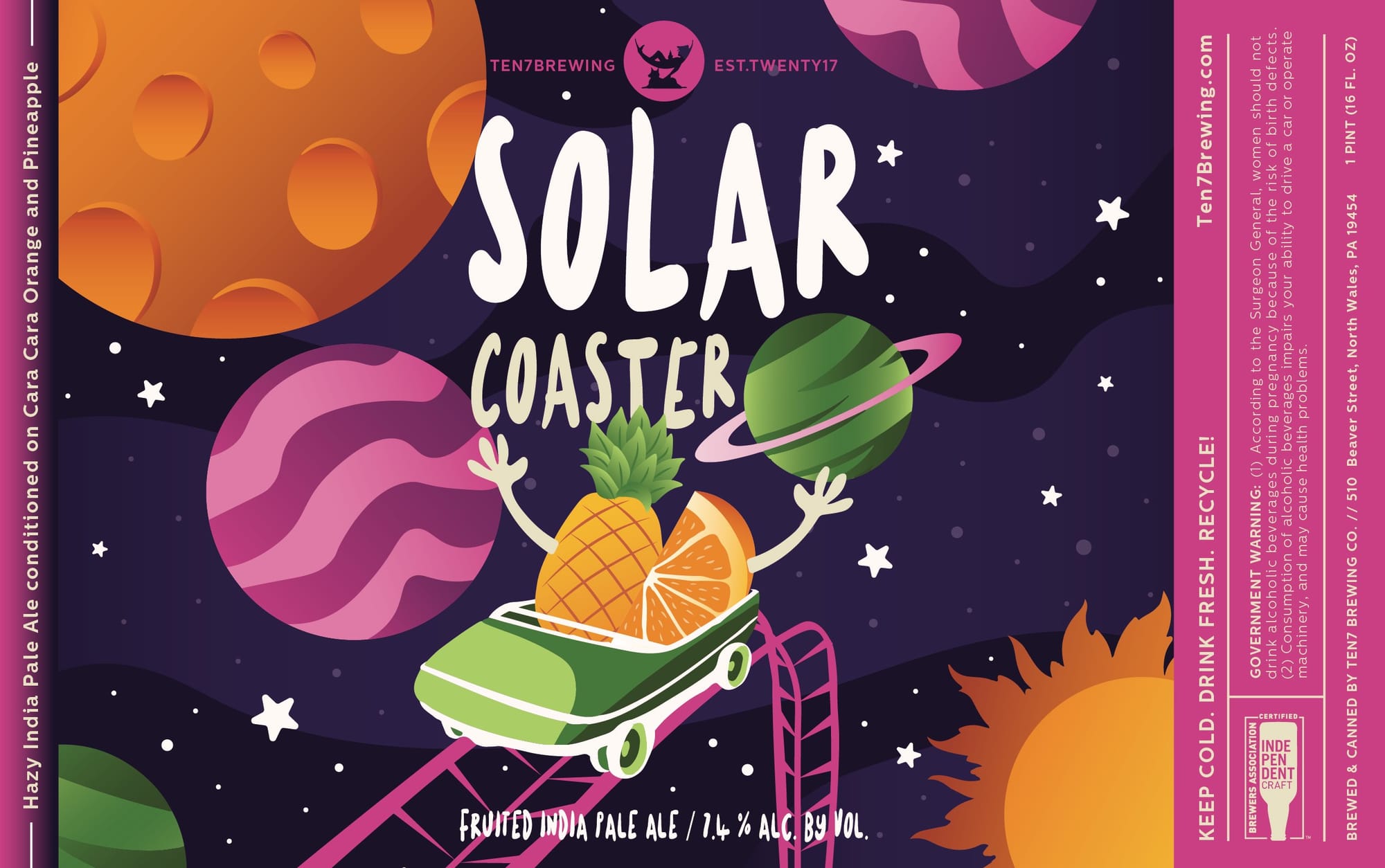Solar Coaster by Ten7 Brewing Co. - beer label