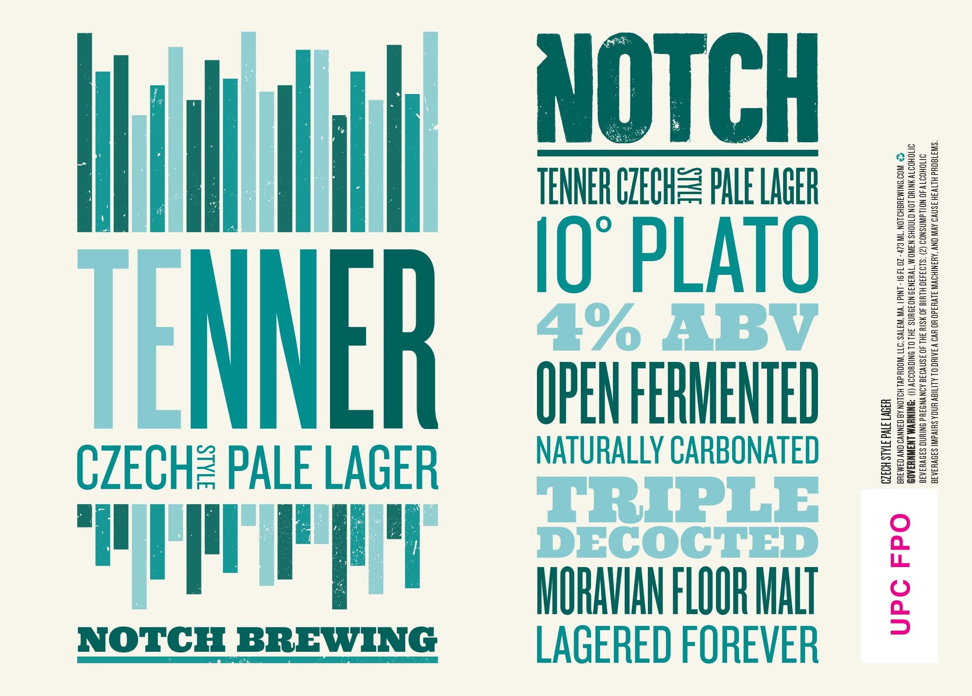 Tenner Czech Pale Lager by Notch Brewing - beer label