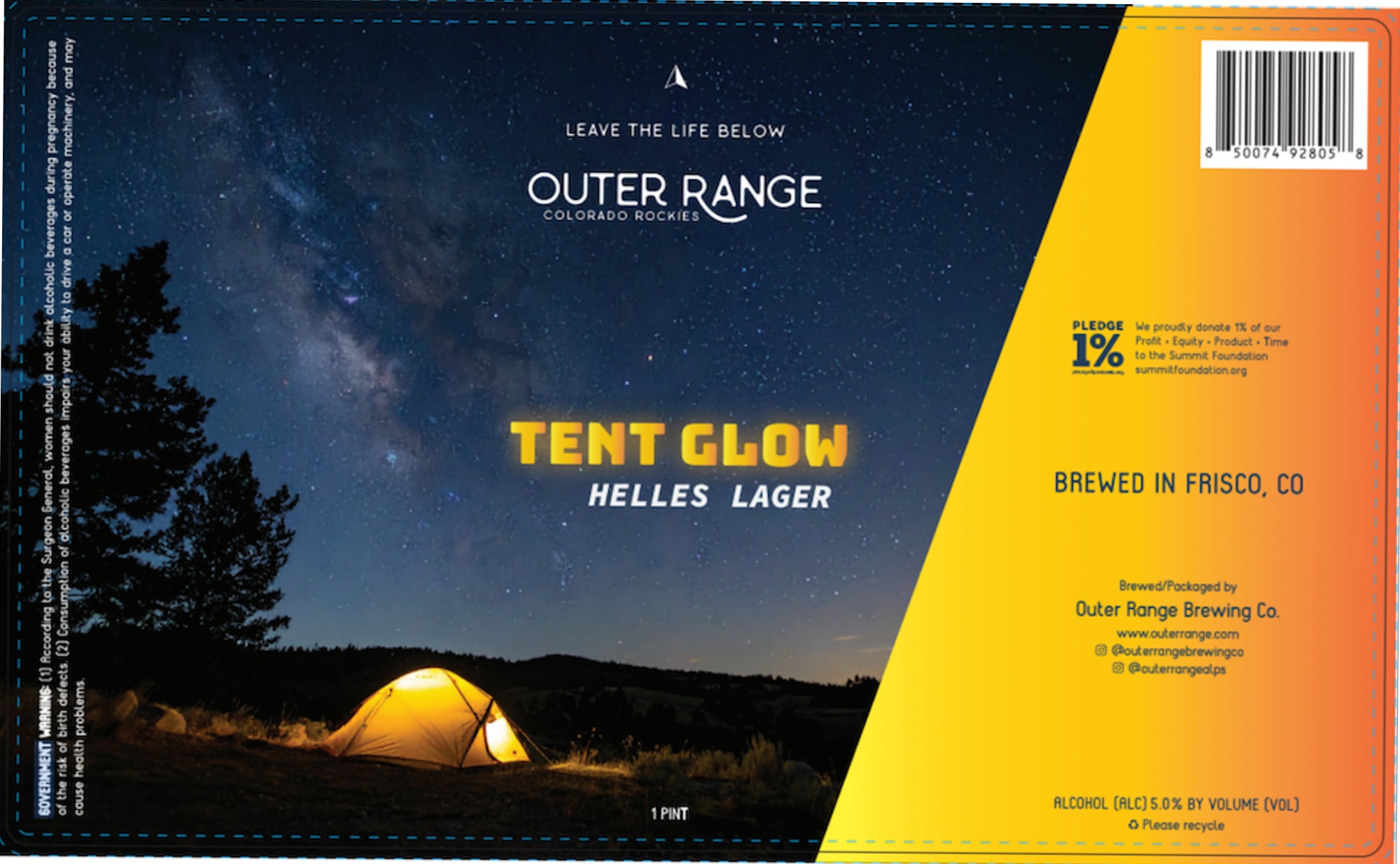 Tent Glow by Outer Range Brewing Co. - beer label