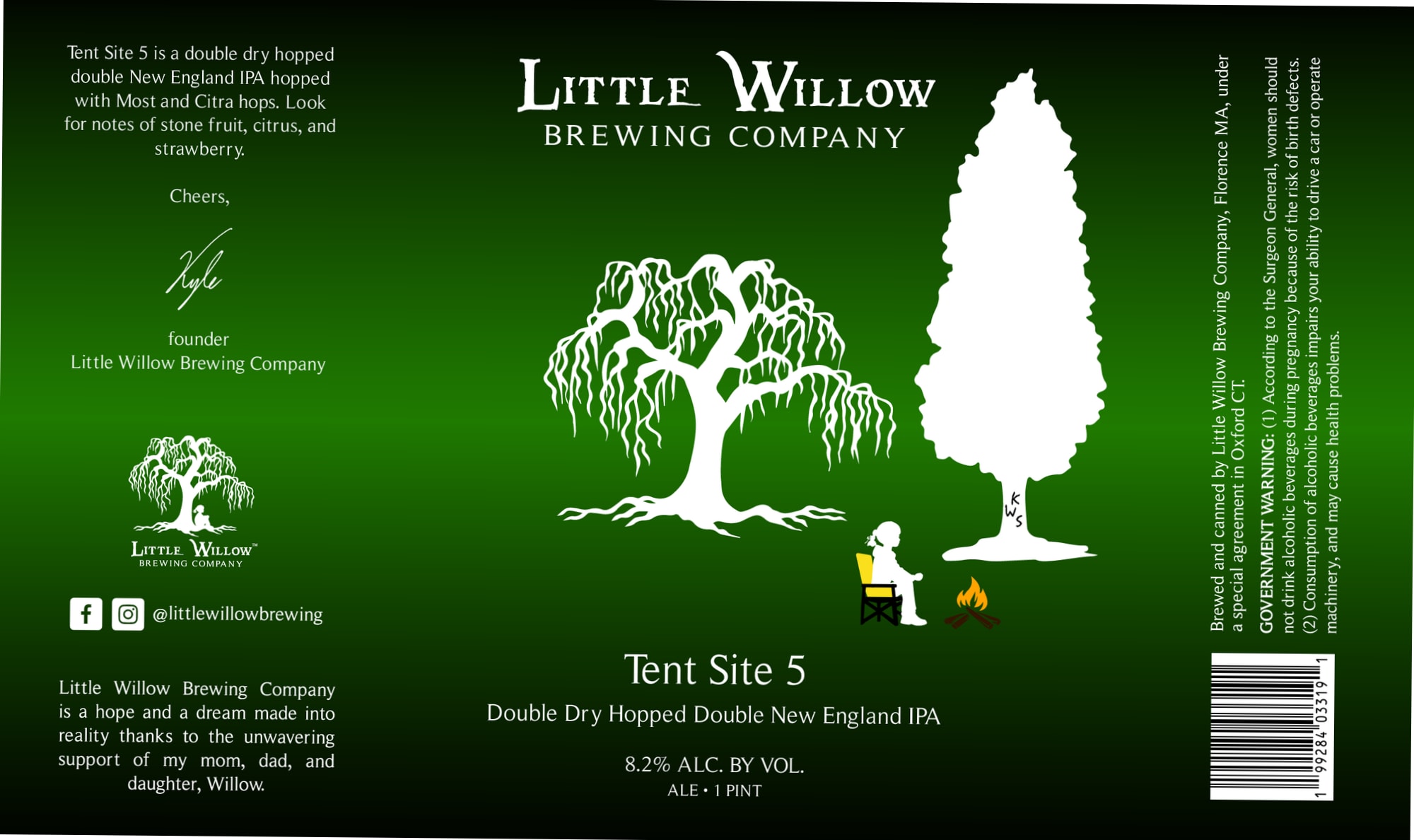 Tent Site 5 by Little Willow Brewing Company - beer label