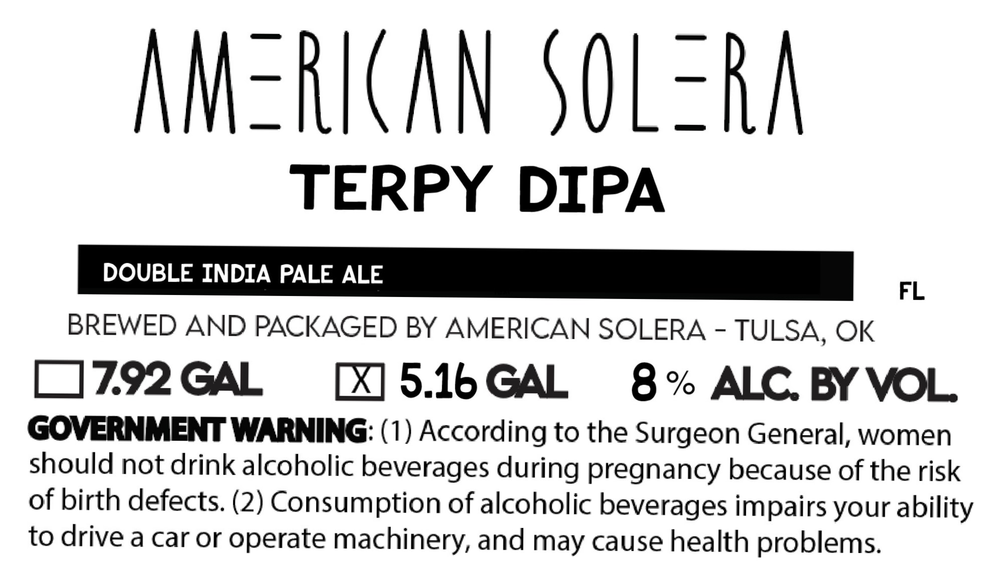Terpy DIPA by American Solera - beer label