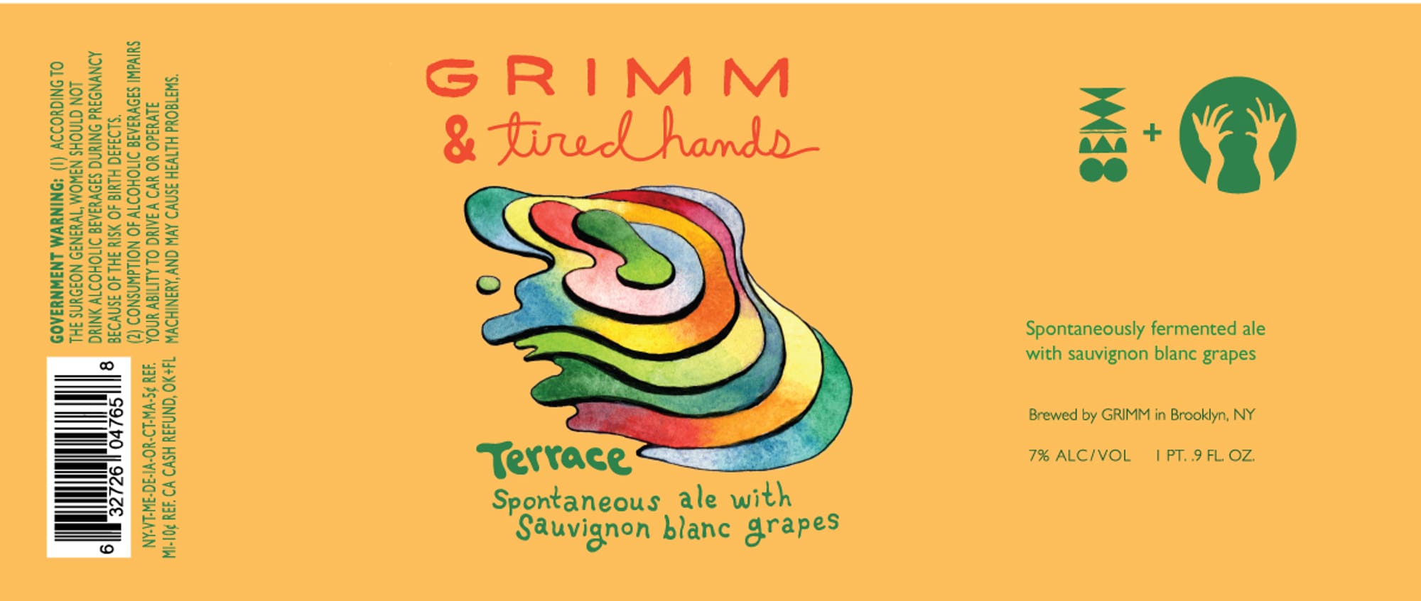 Terrace by Grimm & Tired Hands - beer label
