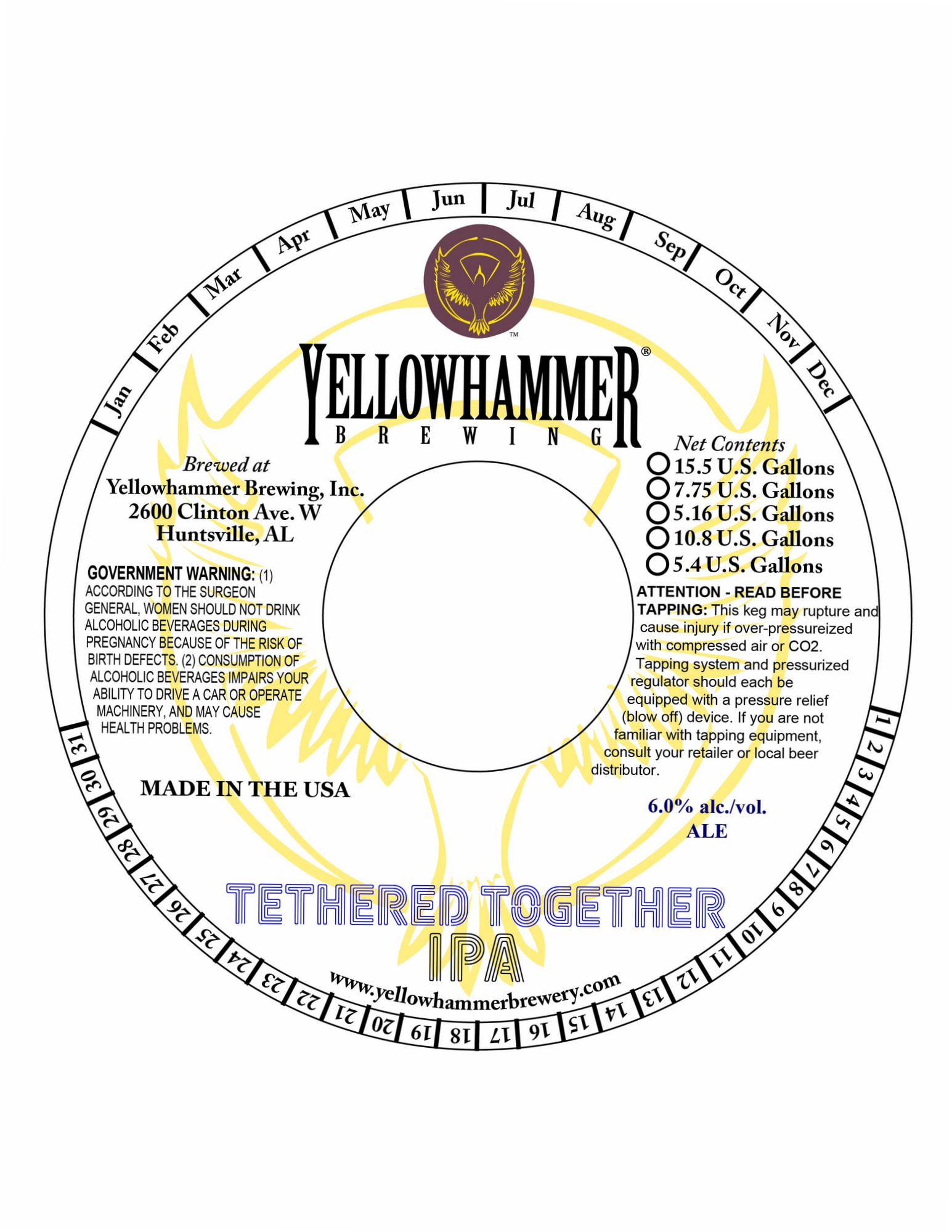 Tethered Together by Yellowhammer Brewing - beer label