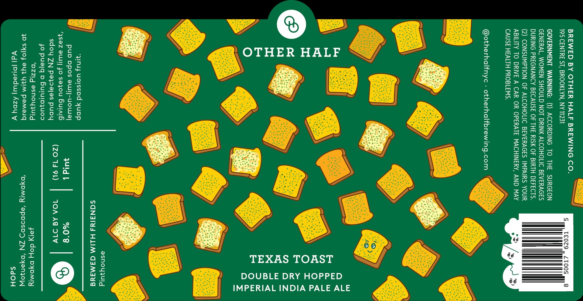Texas Toast by Other Half Brewing Co. - beer label