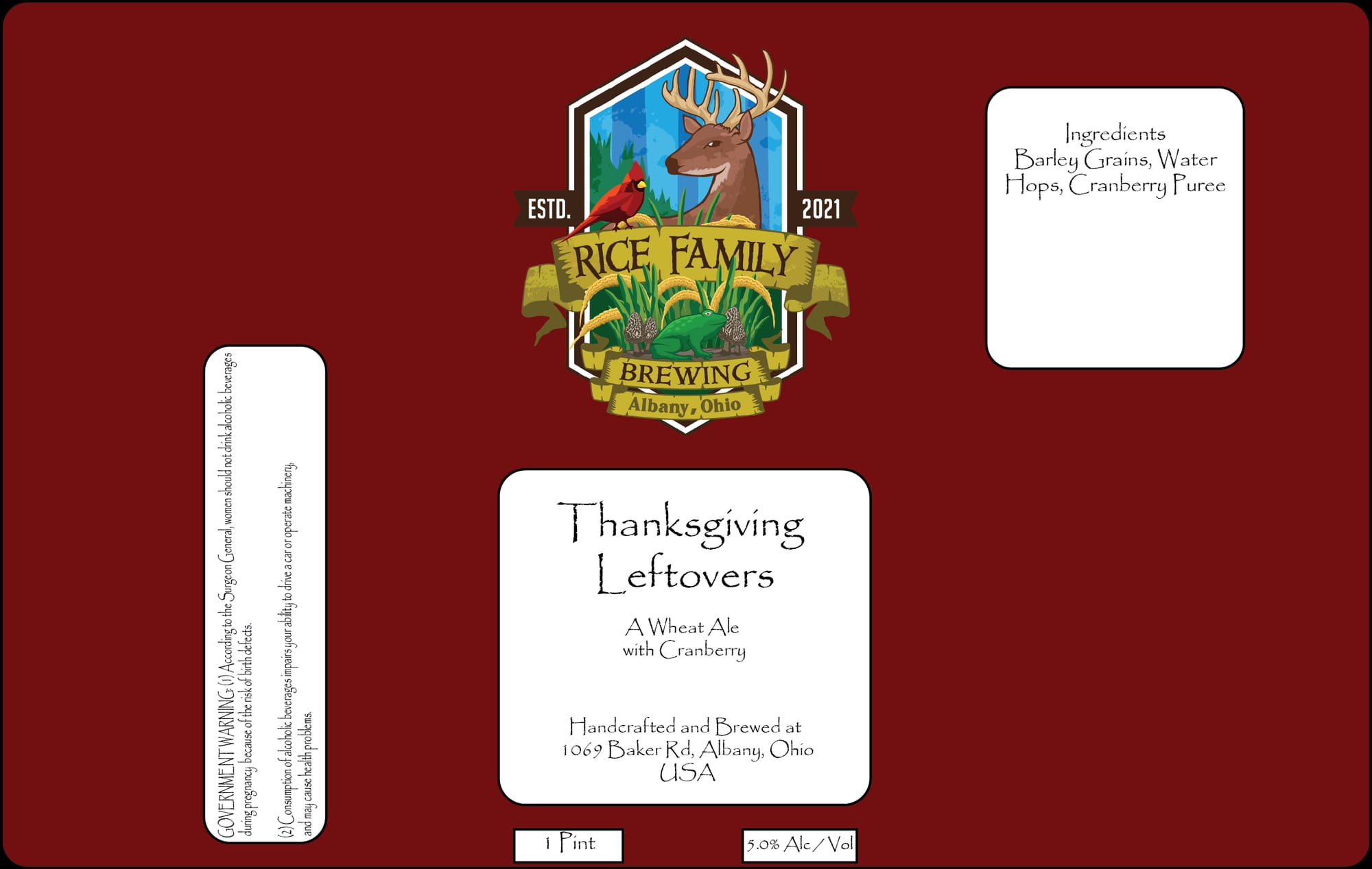 Thanksgiving Leftovers by Rice Family Brewing - beer label