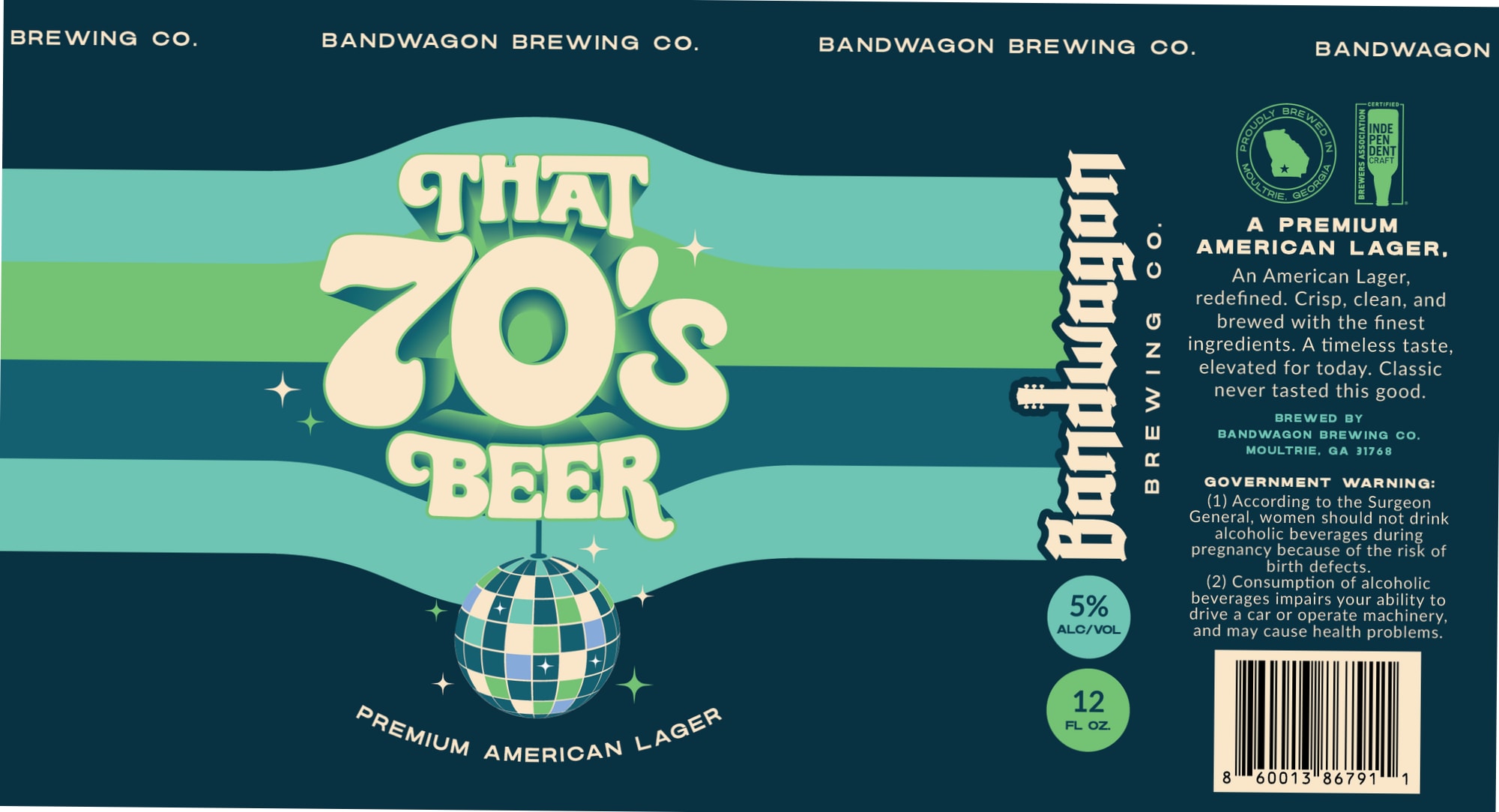That '70s Lager by Bandwagon Brewing Co. - beer label